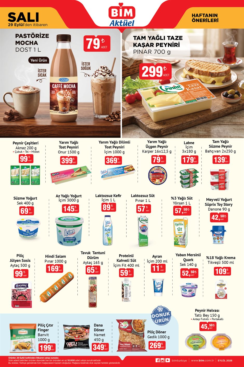 BİM Broşürü 29 Eylül Salı