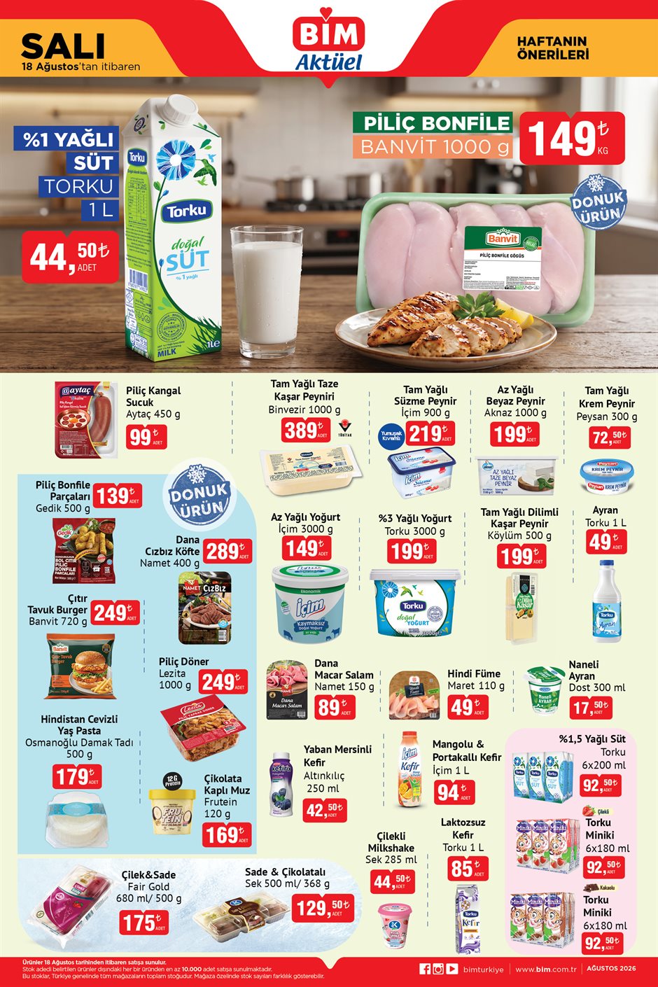 BİM Broşürü 18 Ağustos Salı