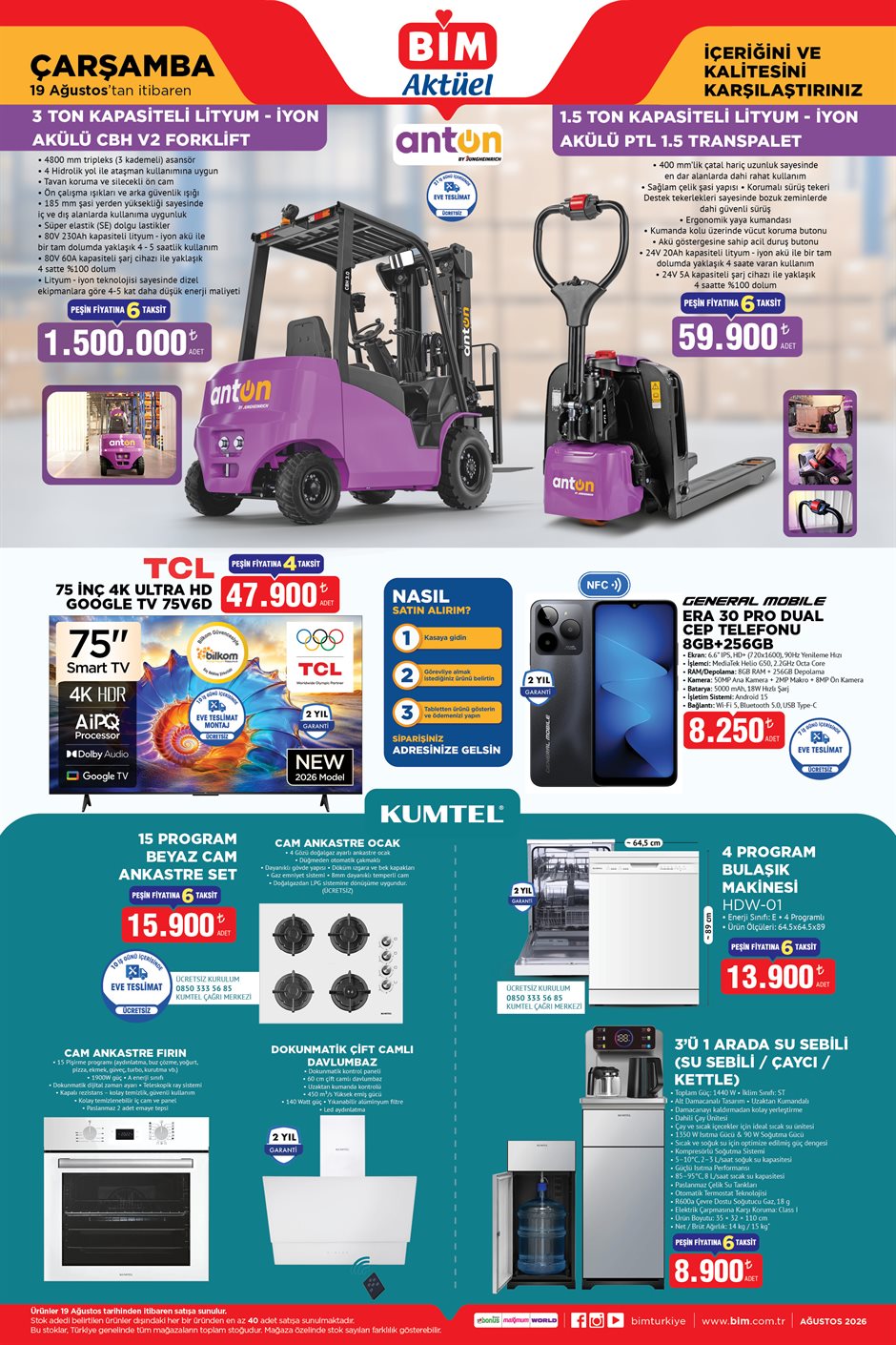 BİM Broşürü 19 Ağustos Çarşamba