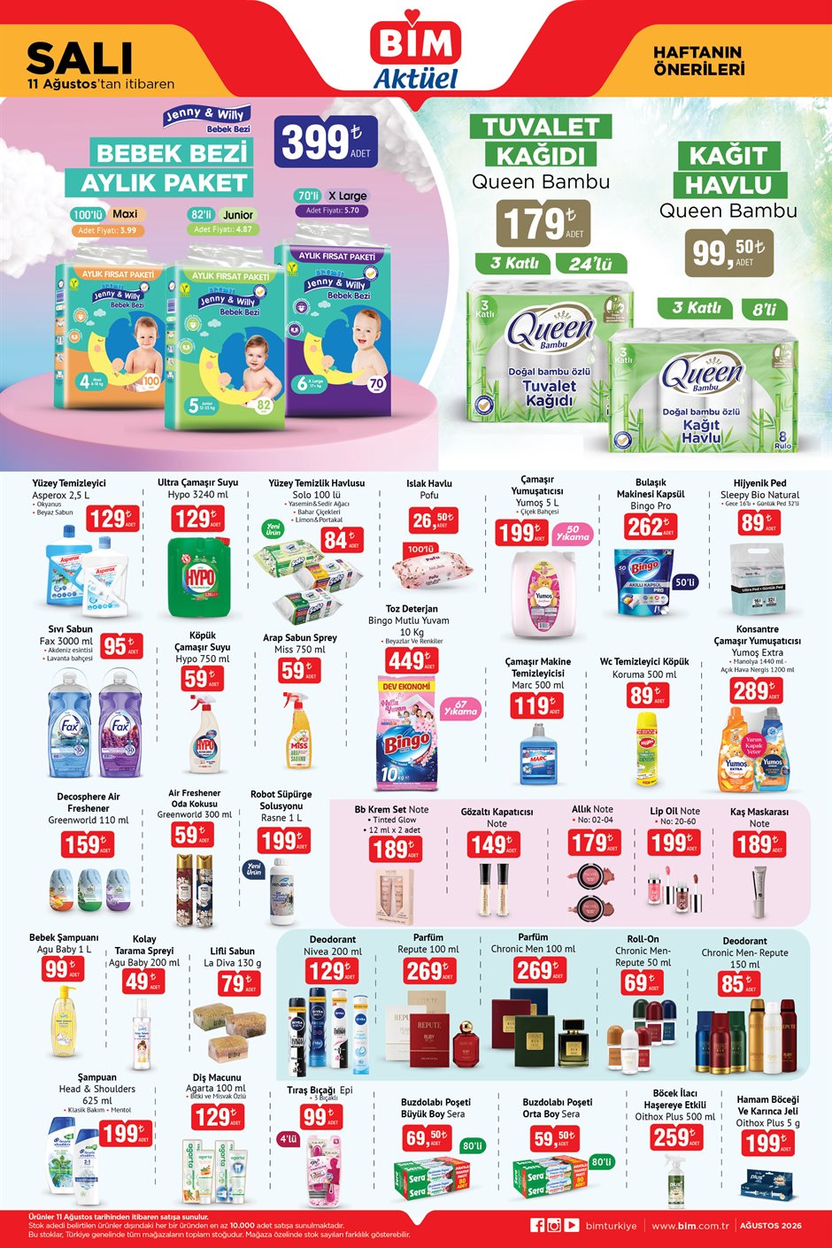 BİM Broşürü 11 Ağustos Salı