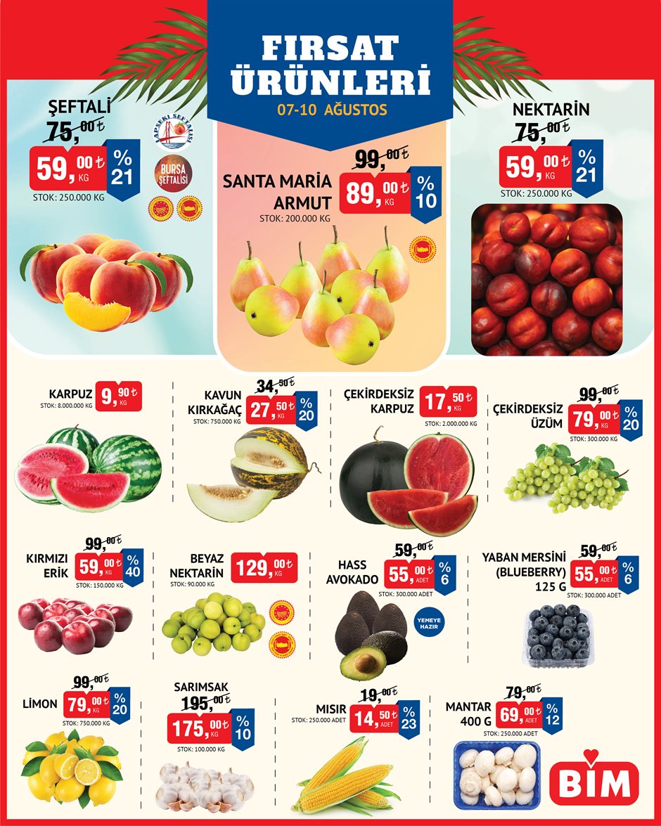 BİM Broşürü Meyve Sebze — sayfa 1