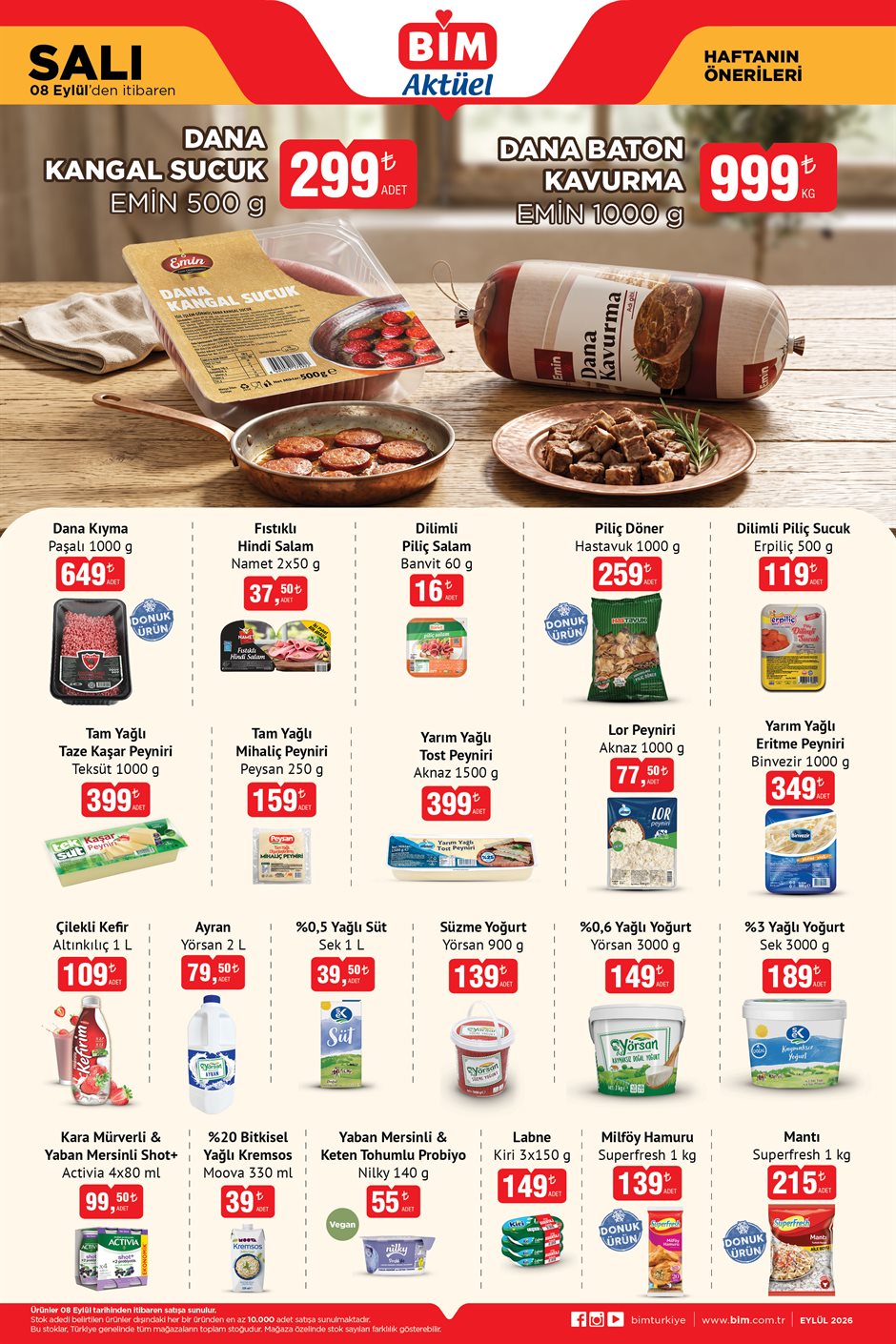 BİM Broşürü 08 Eylül Salı