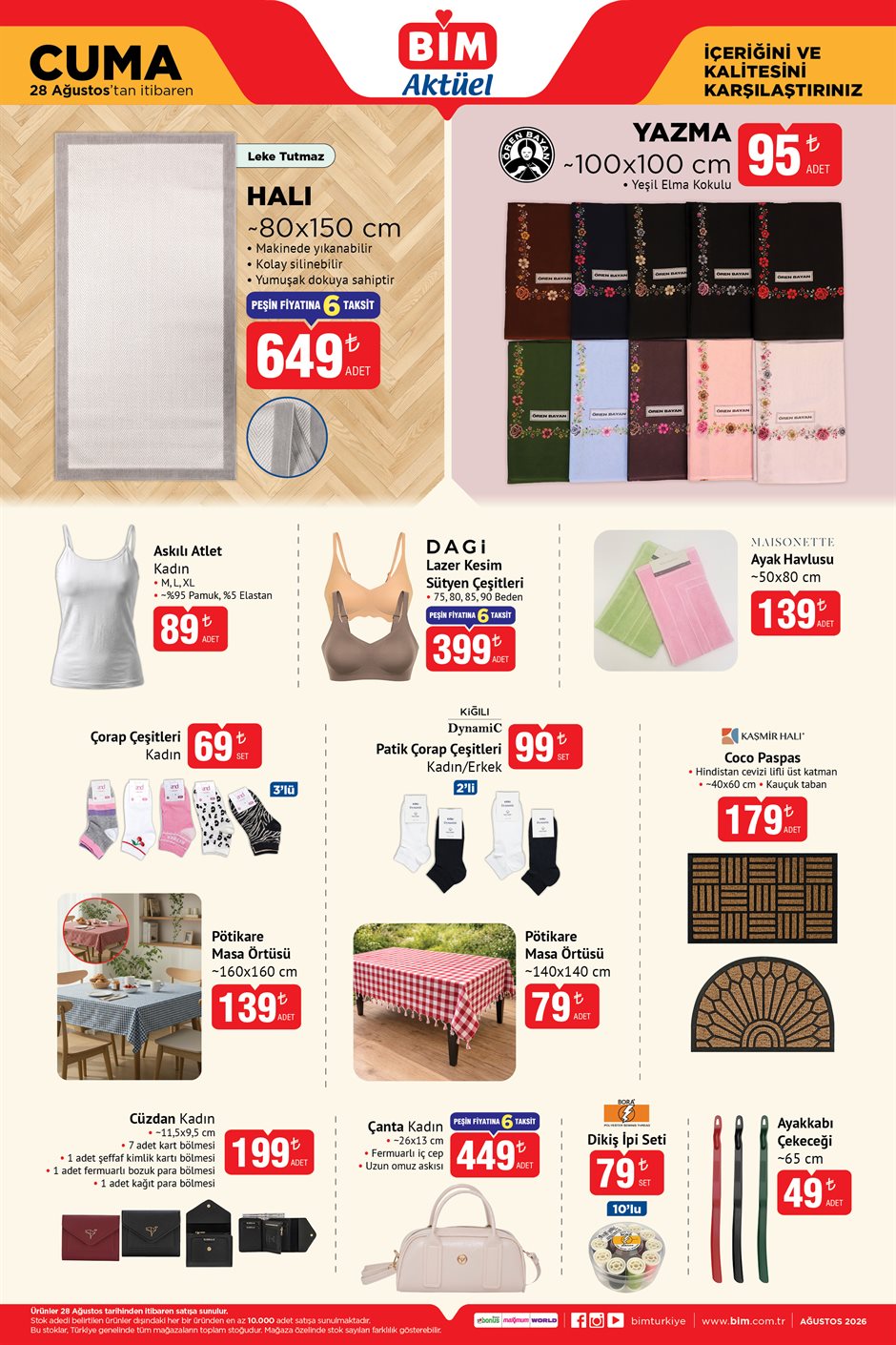 BİM Broşürü 28 Ağustos Cuma