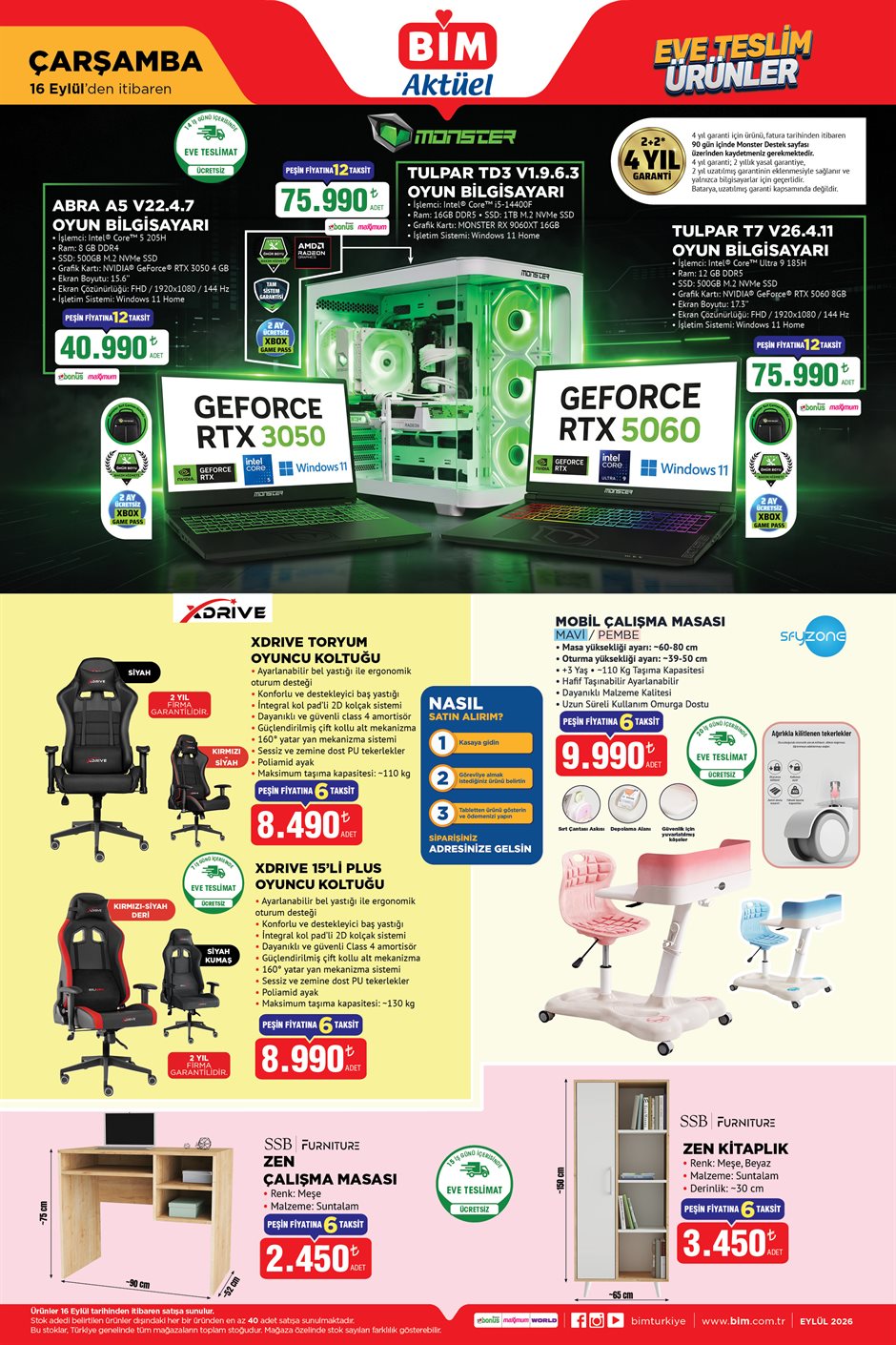 BİM Broşürü 16 Eylül Çarşamba