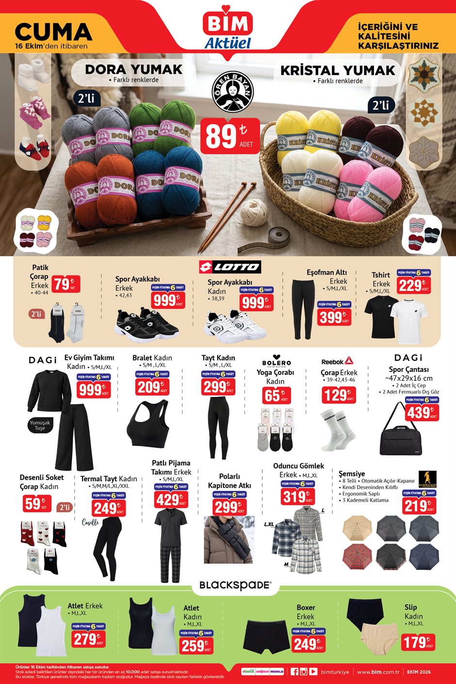 BİM Broşürü 16 Ekim Cuma