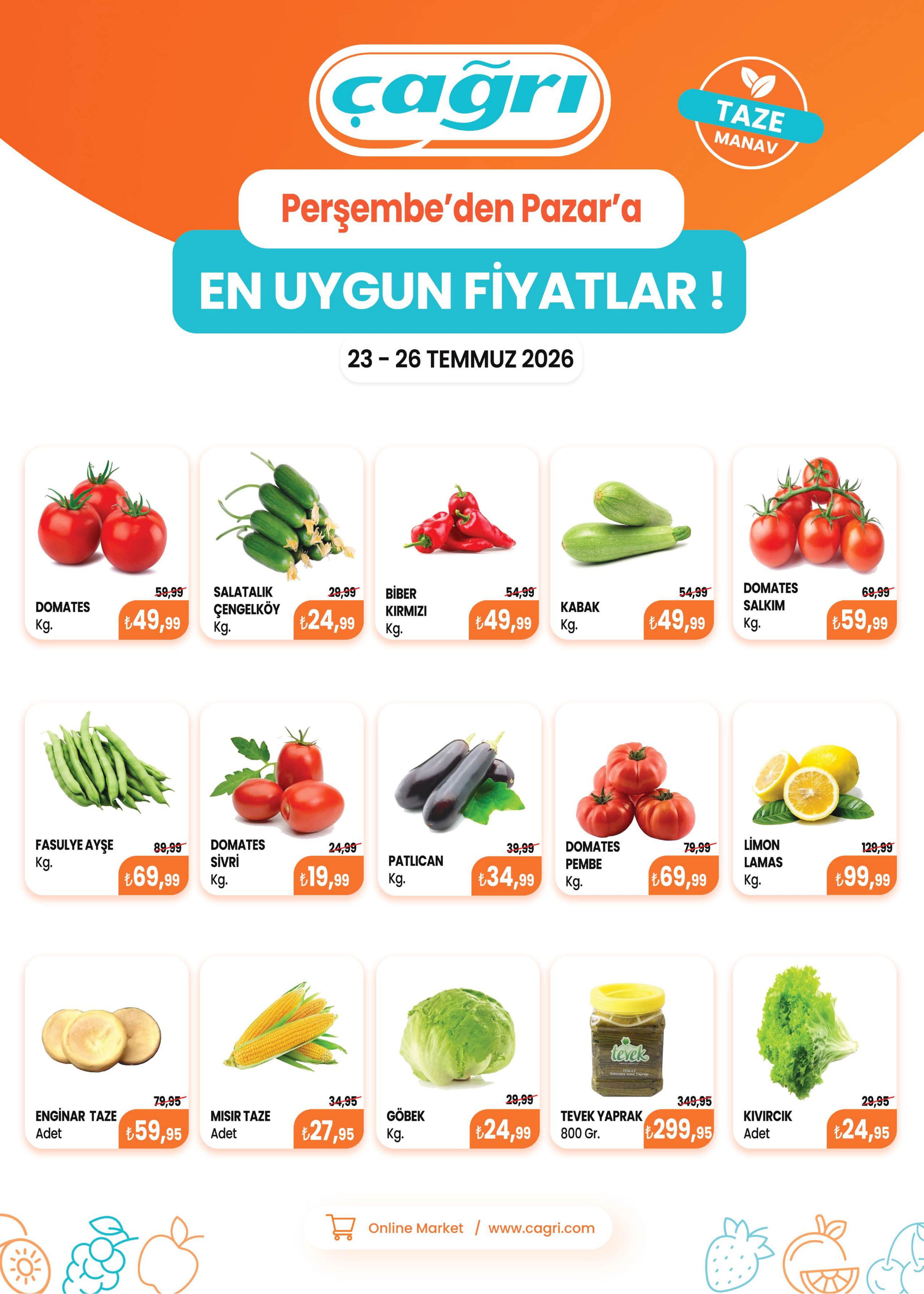 Çağrı Market Broşürü 23 - 26 Temmuz-Manav
