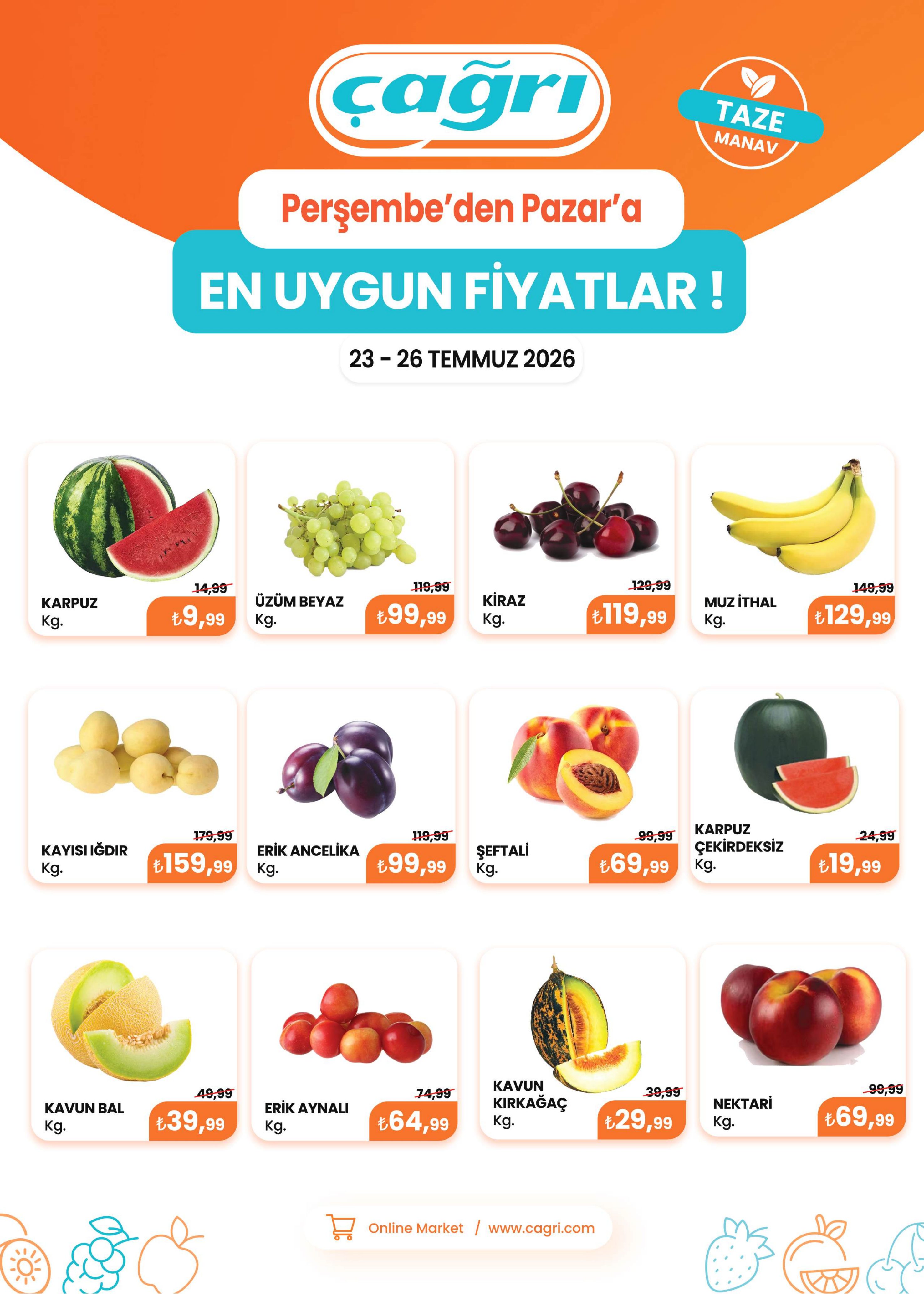 Çağrı Market Broşürü 23 - 26 Temmuz-Manav — sayfa 2