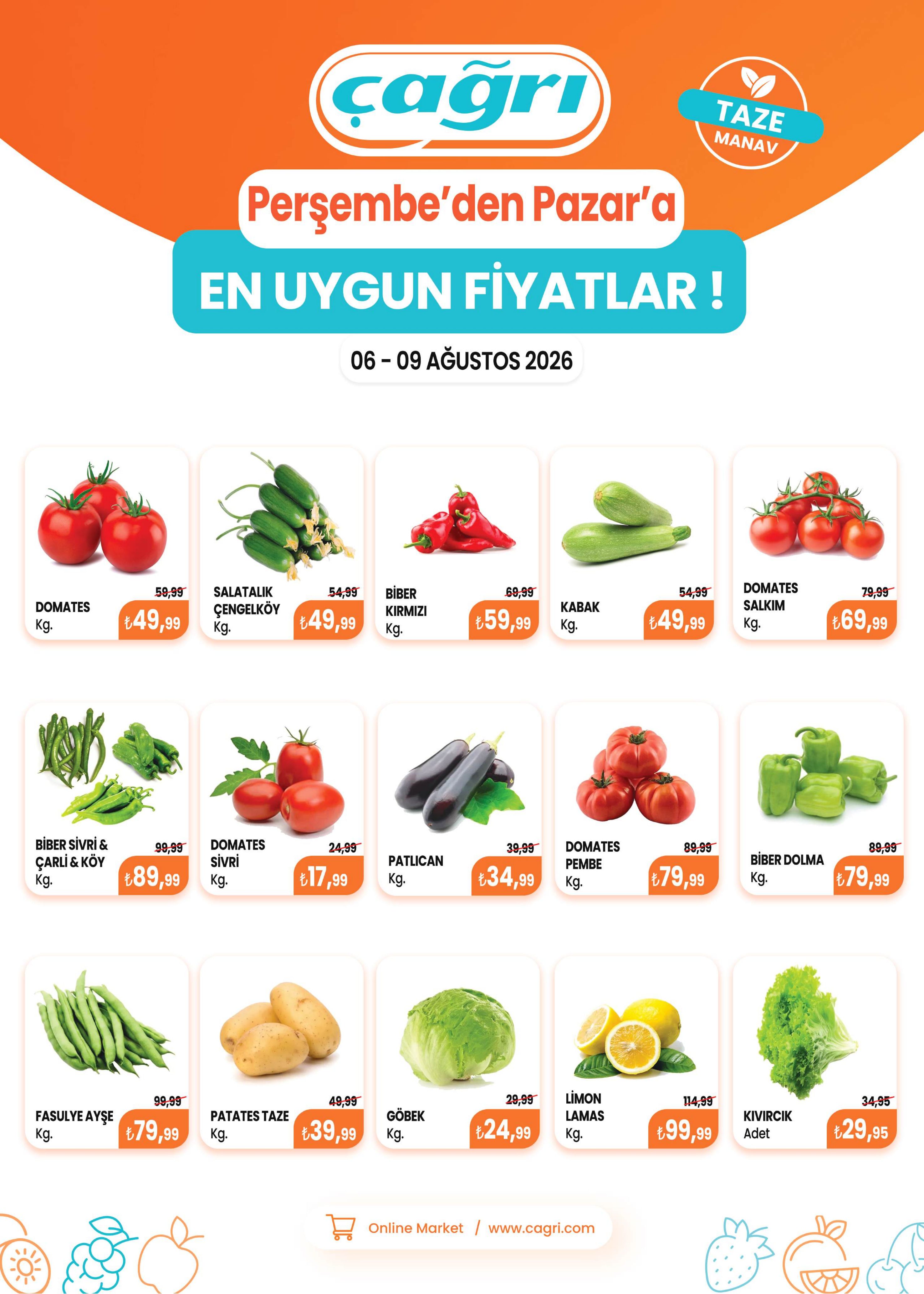 Çağrı Market Broşürü 6-9 Ağustos-Manav — sayfa 2