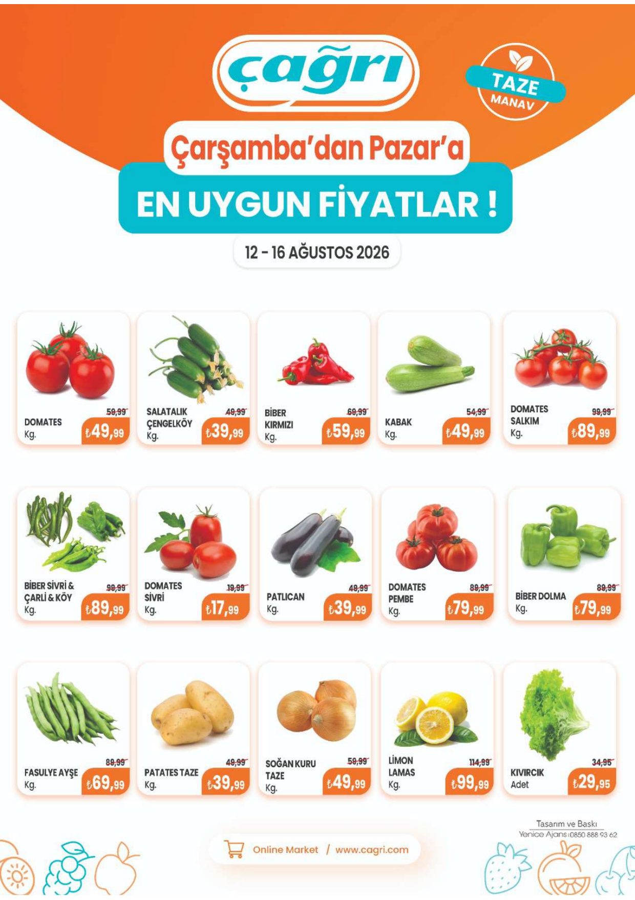 Çağrı Market Broşürü Manav