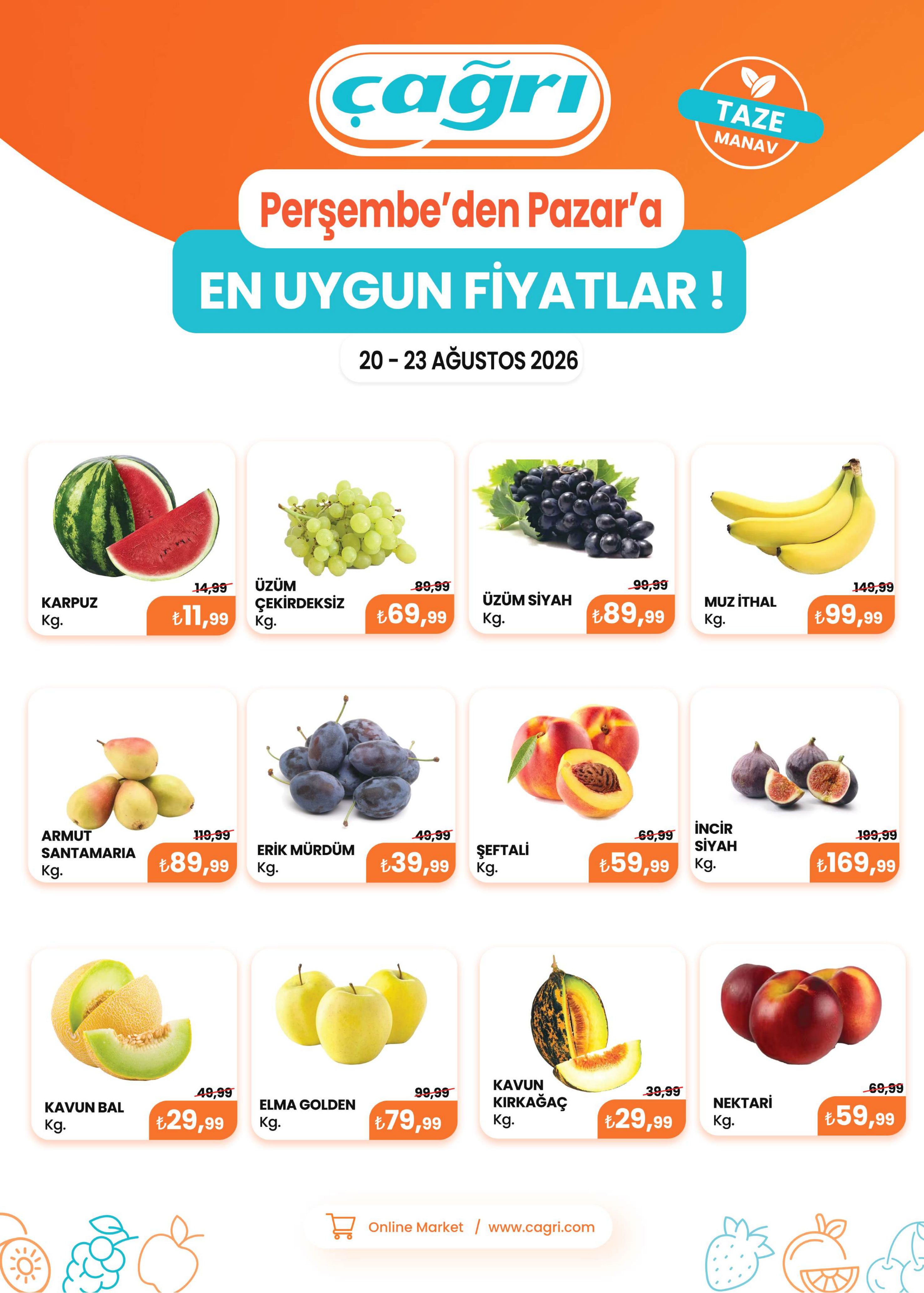 Çağrı Market Broşürü Manav