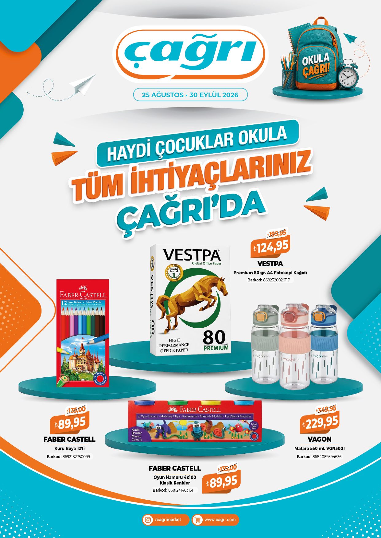 Çağrı Market Broşürü 25 Ağustos-30 Eylül-Kırtasiye
