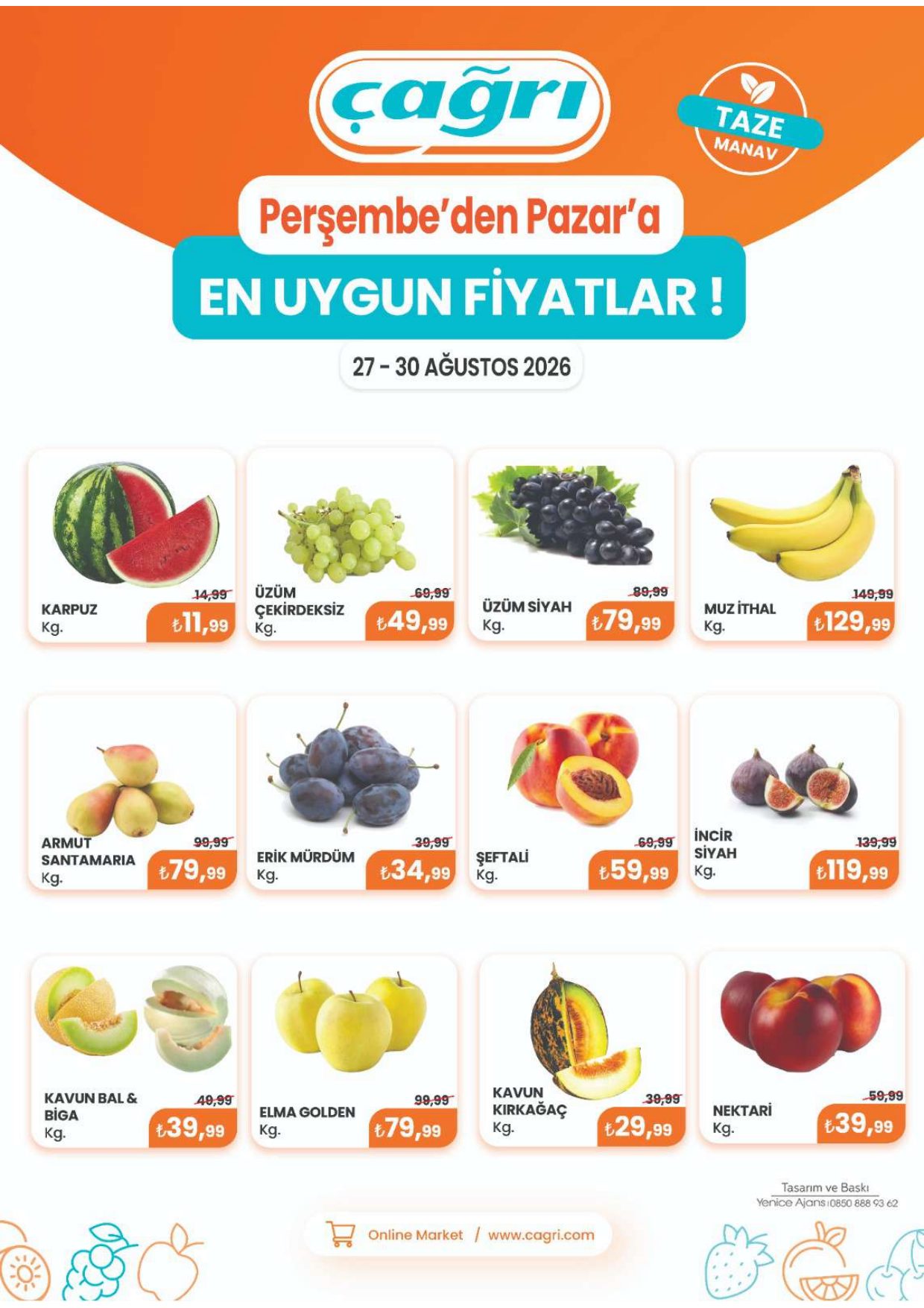 Çağrı Market Broşürü Manav