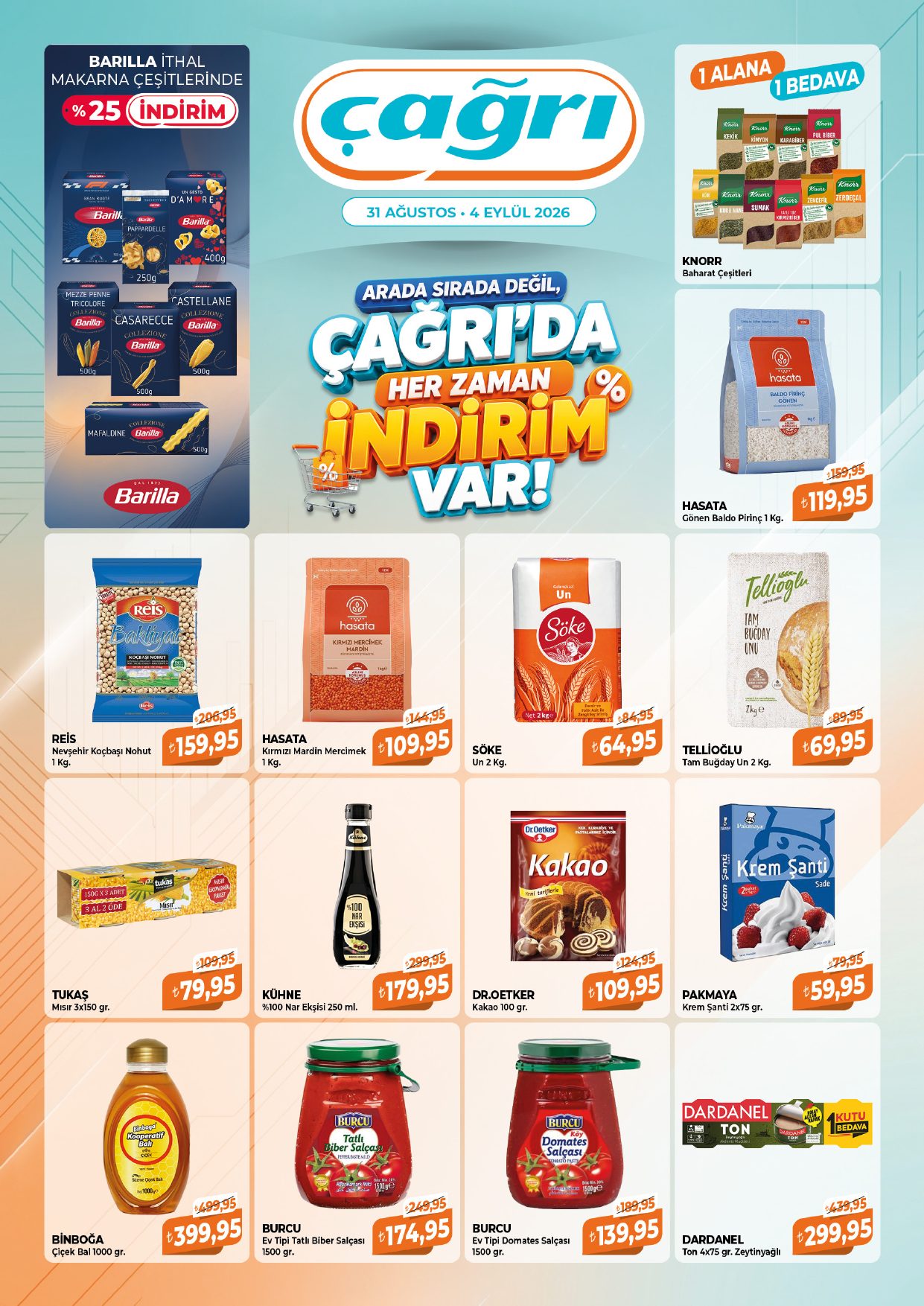 Çağrı Market Broşürü 31 Ağustos-4 Eylül- Çağrı'da Hep İndirim Var!