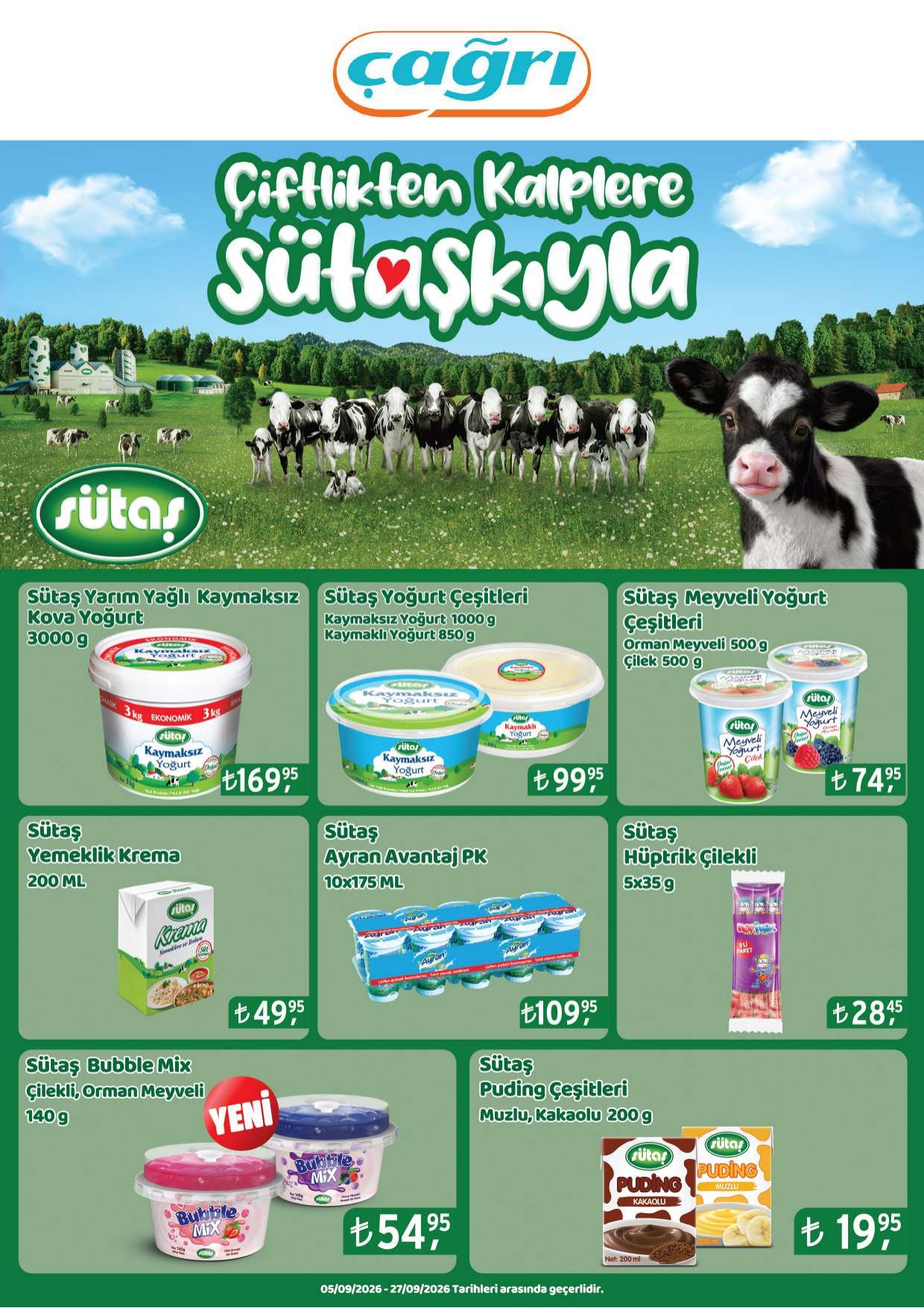 Çağrı Market Broşürü 5 - 27 Eylül-Sütaş