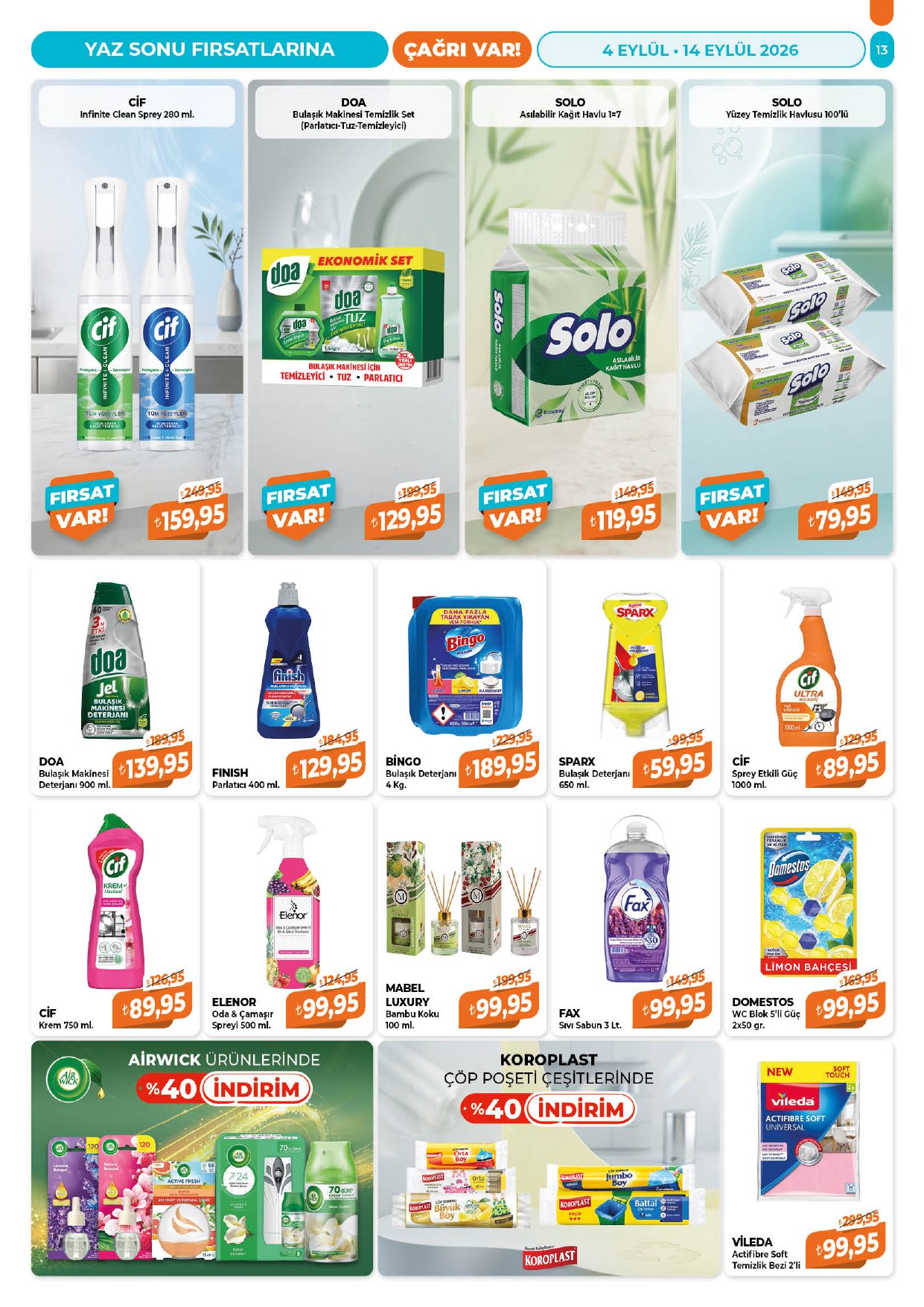 Çağrı Market Broşürü 4-14 Eylül — sayfa 13