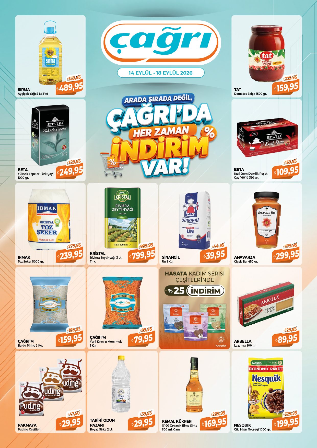 Çağrı Market Broşürü 14-18 Eylül- Çağrı'da Hep İndirim Var!