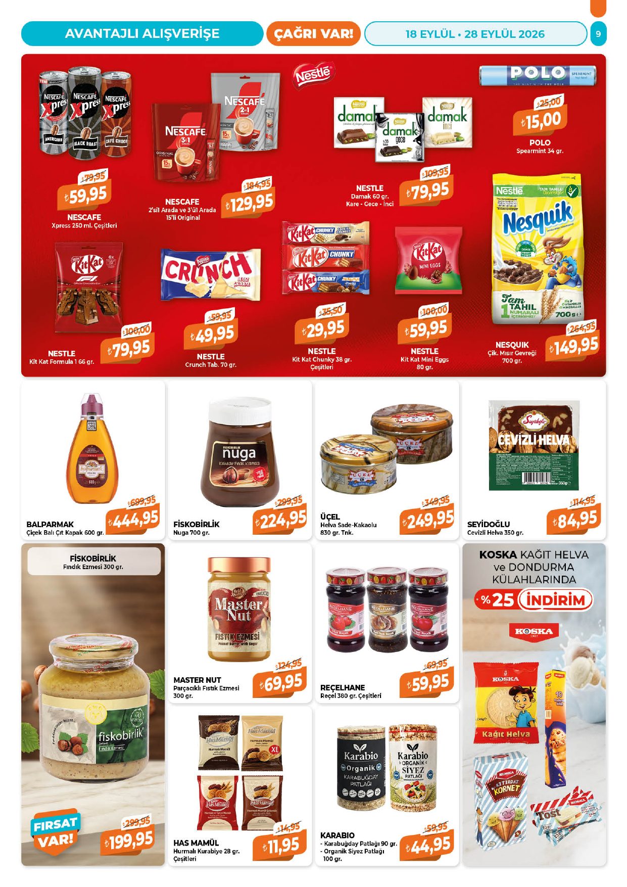 Çağrı Market Broşürü 18-28 Eylül — sayfa 9