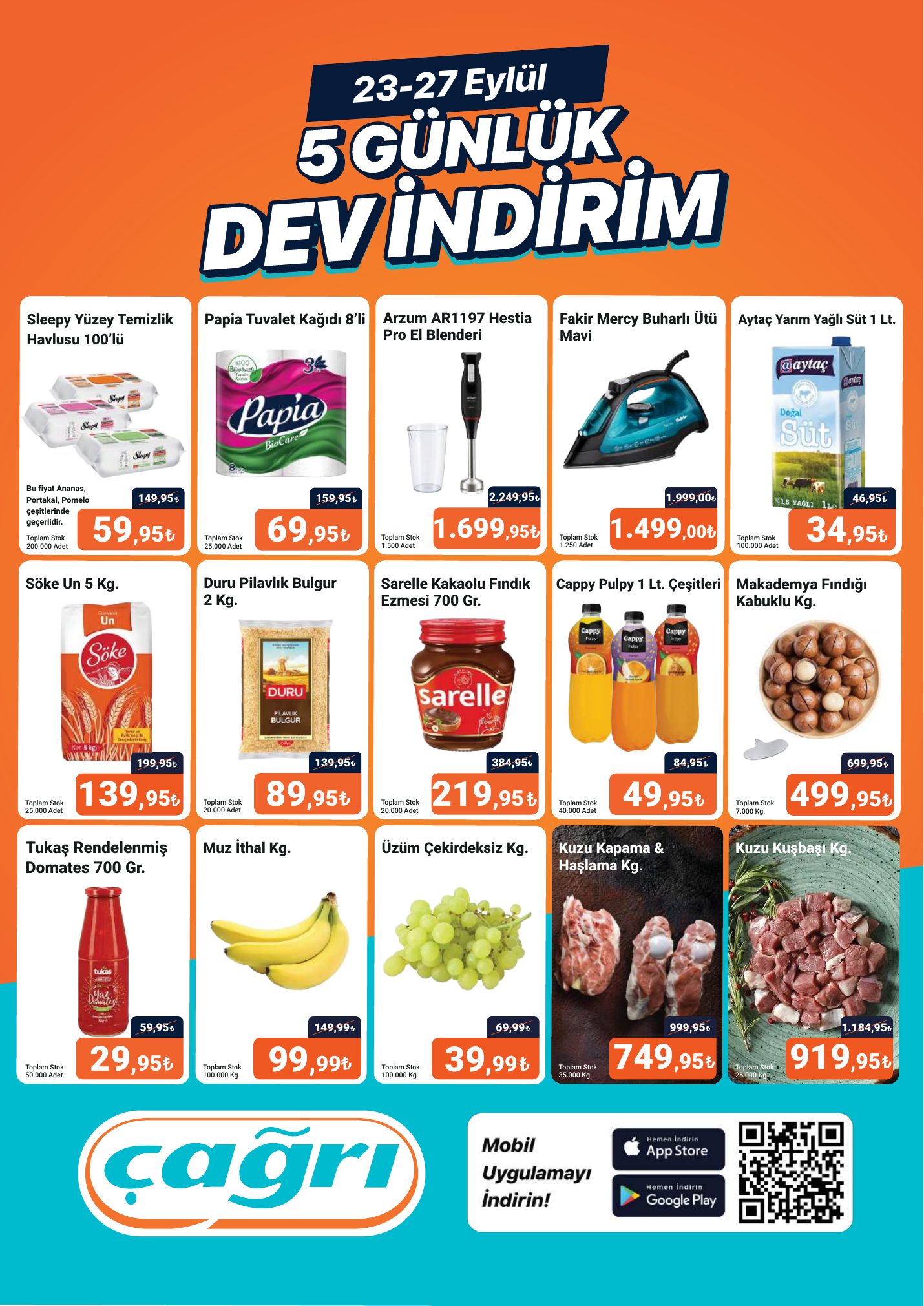 Çağrı Market Broşürü 23-27 Eylül - Dev İndirim — sayfa 1