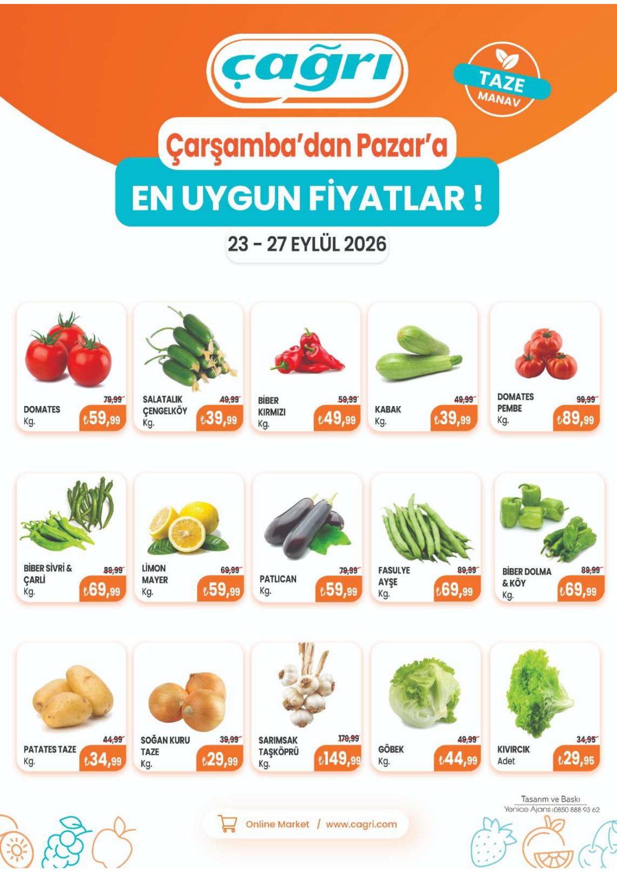 Çağrı Market Broşürü 23-27 Eylül-Manav