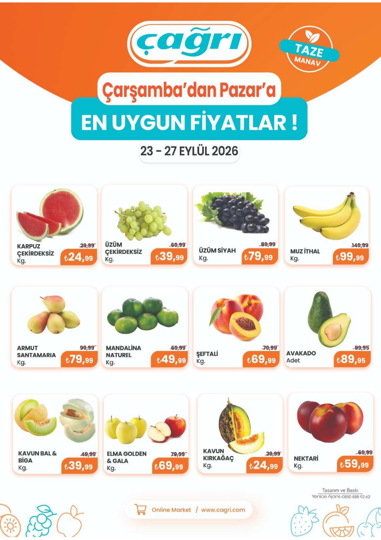 Çağrı Market Broşürü 23-27 Eylül-Manav — sayfa 2