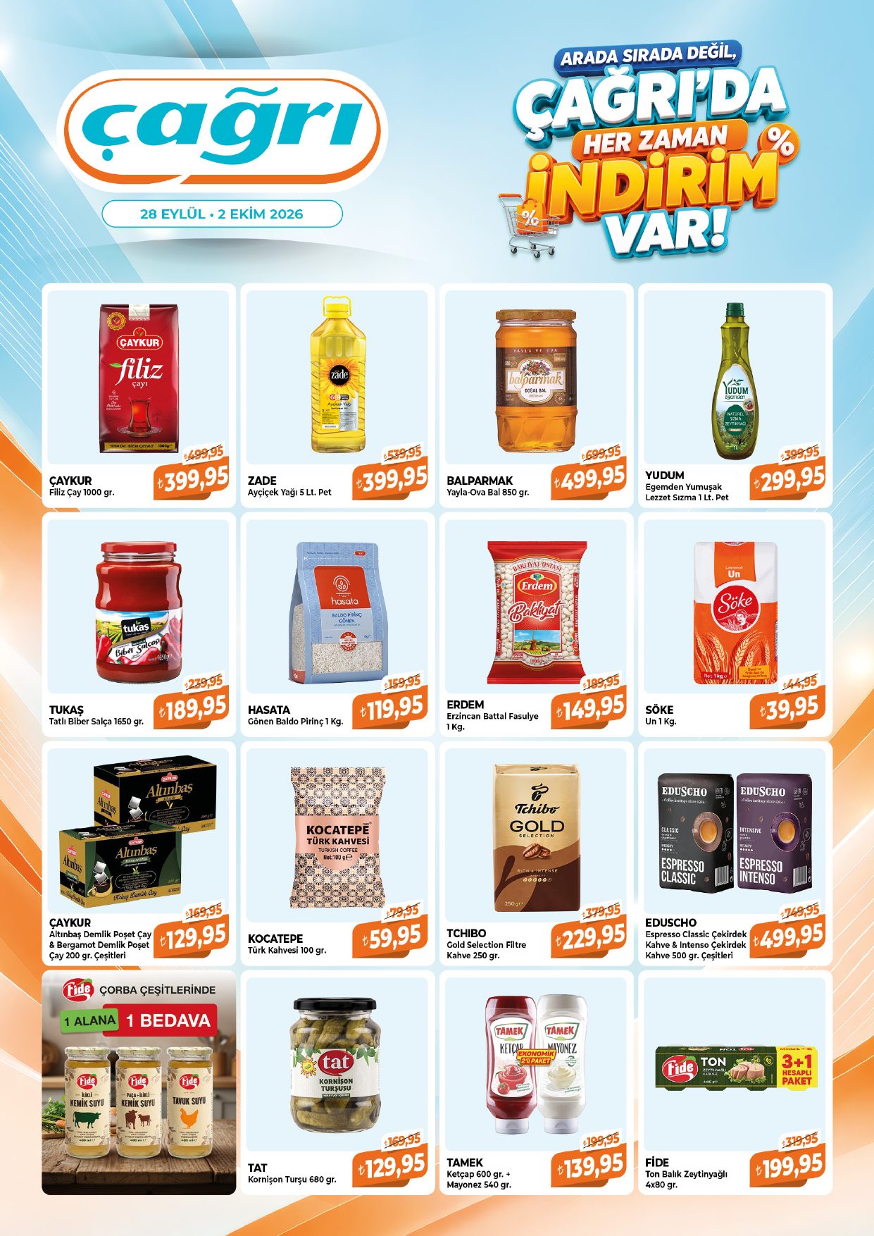 Çağrı Market Broşürü 28 Eylül - 2 Ekim-Çağrı'da Hep İndirim Var!
