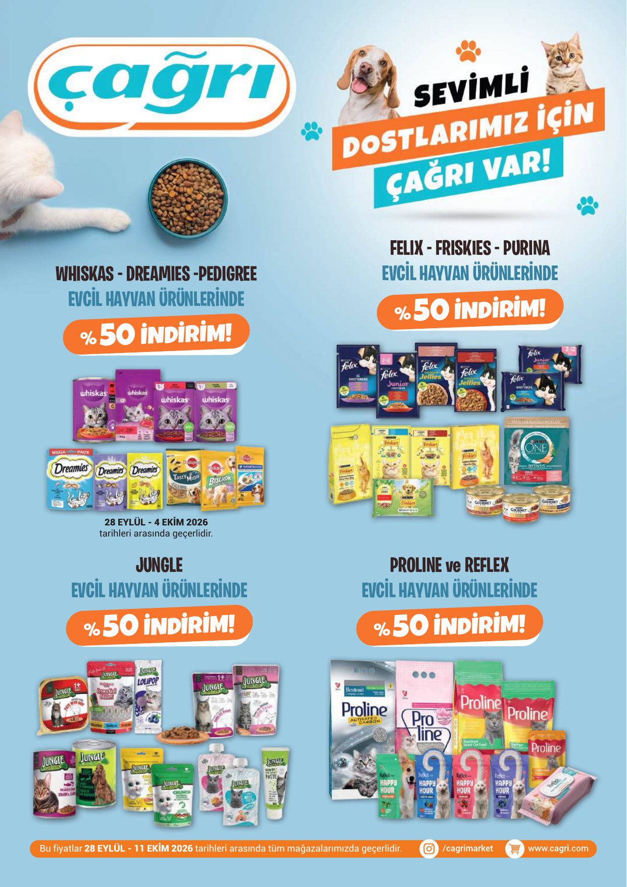 Çağrı Market Broşürü 28 Eylül-11 Ekim- Evcil Hayvan