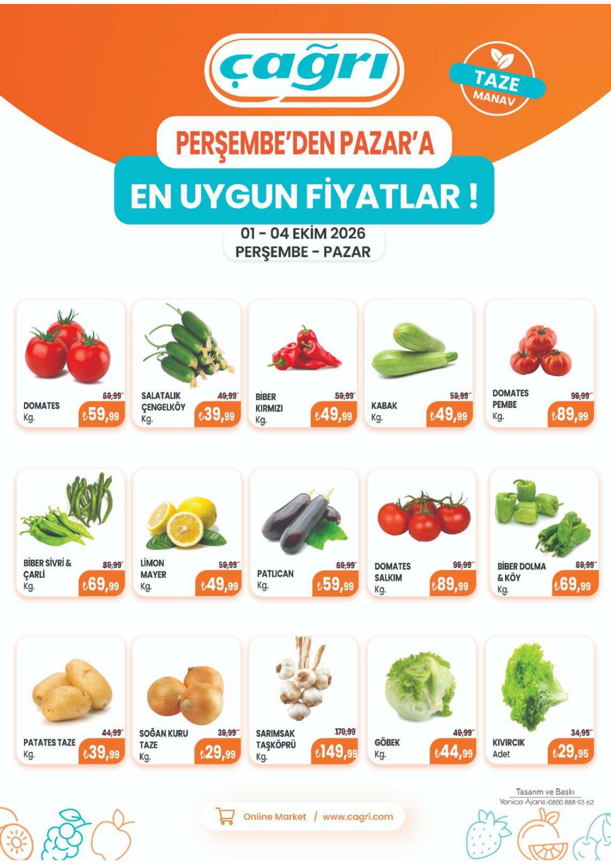 Çağrı Market Broşürü 1-4 Ekim - Manav — sayfa 2