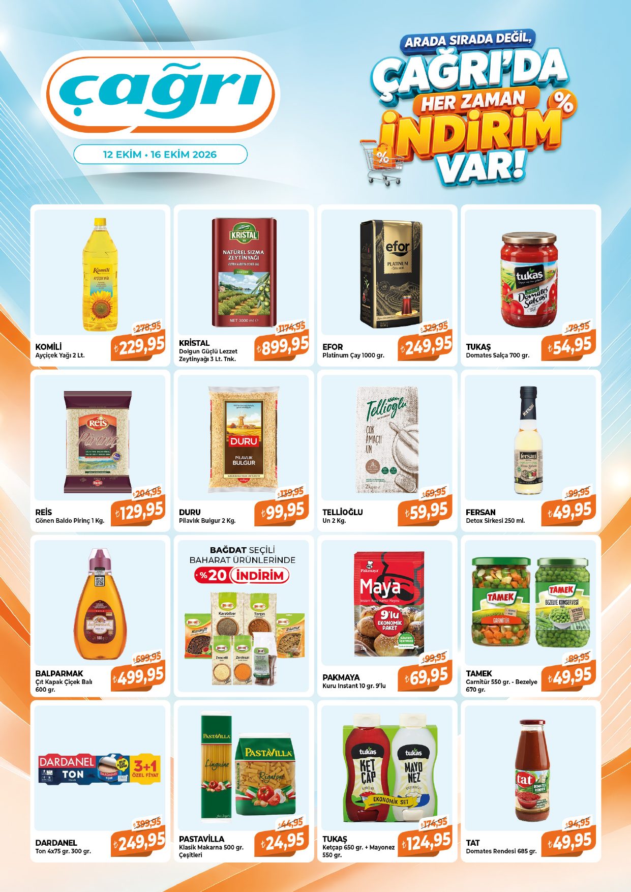 Çağrı Market Broşürü 12-16 Ekim-Çağrı'da Her Zaman İndirim Var! — sayfa 1