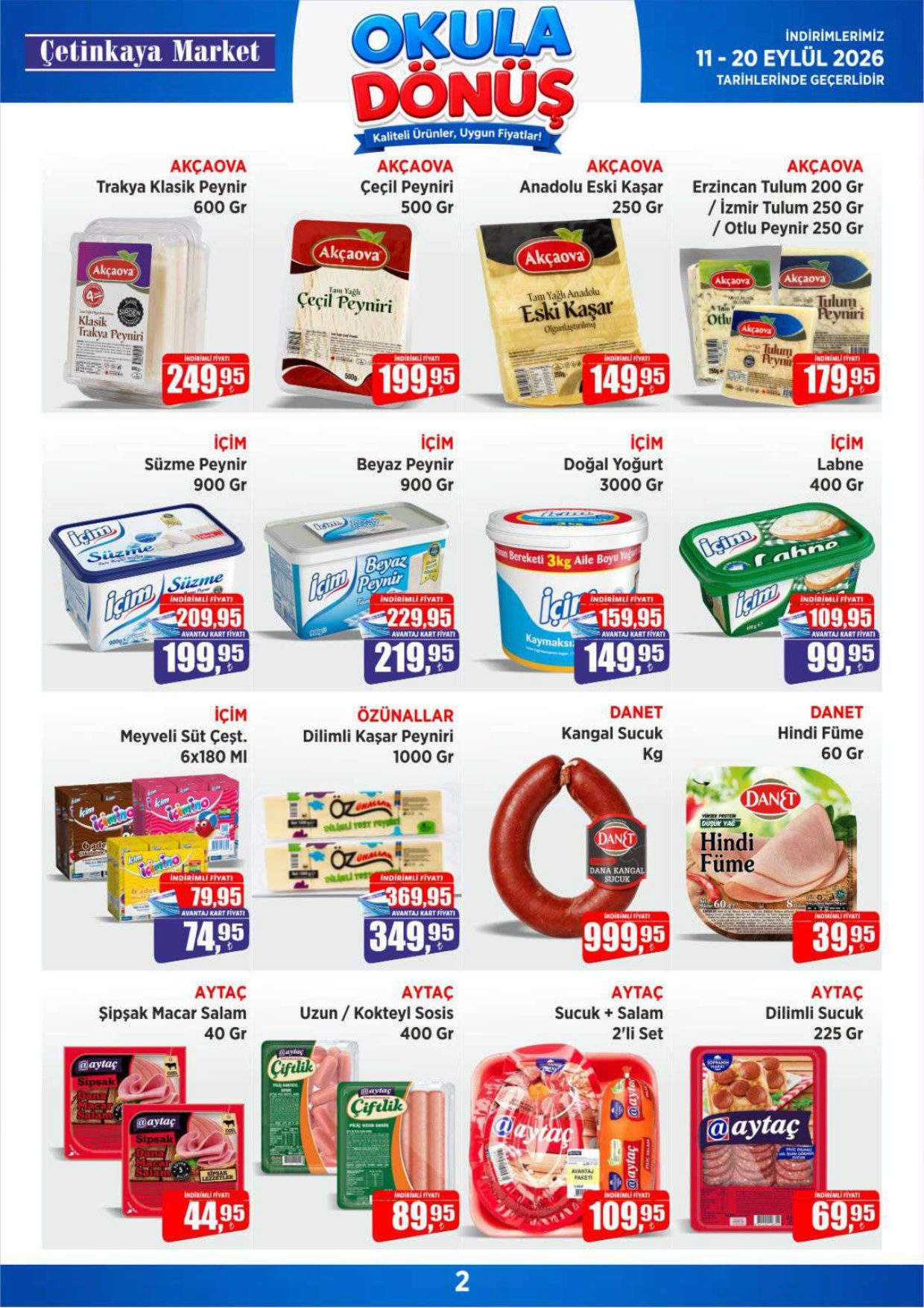 Çetinkaya Marketleri Broşürü 11-20 Eylül İndirimleri — sayfa 2