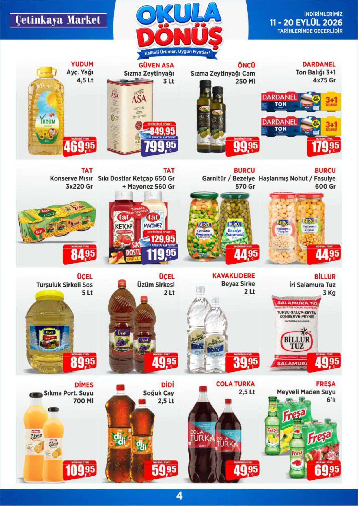Çetinkaya Marketleri Broşürü 11-20 Eylül İndirimleri — sayfa 4