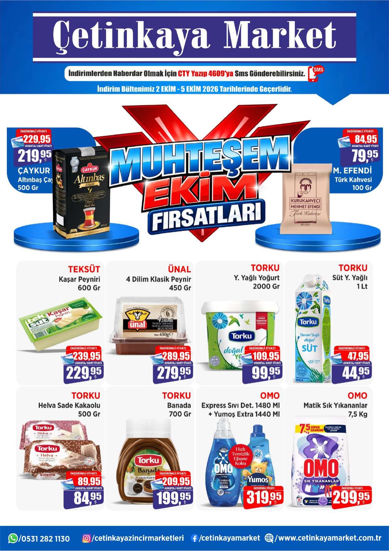 Çetinkaya Marketleri Broşürü 2-5 Ekim Haftasonu İndirimleri