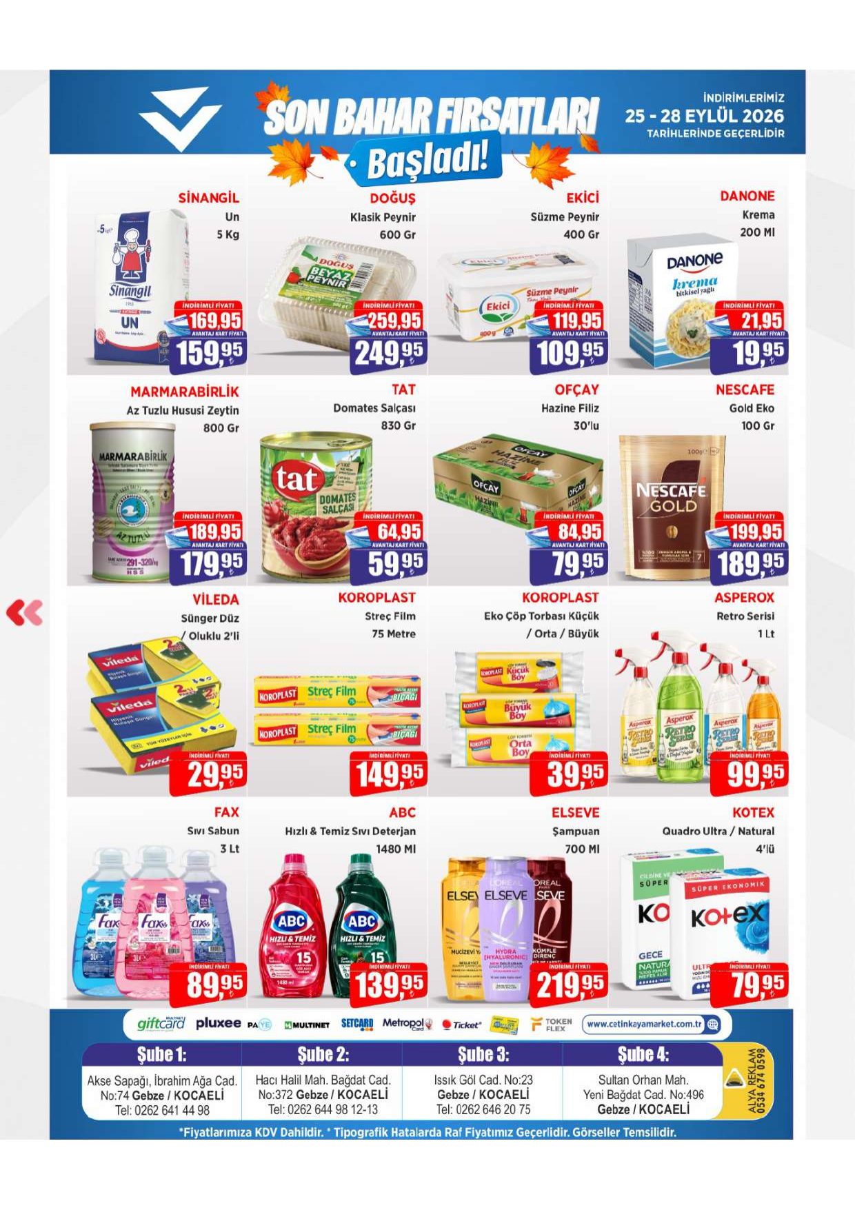 Çetinkaya Marketleri Broşürü 25-28 Eylül Haftasonu İndirimleri 1 — sayfa 2