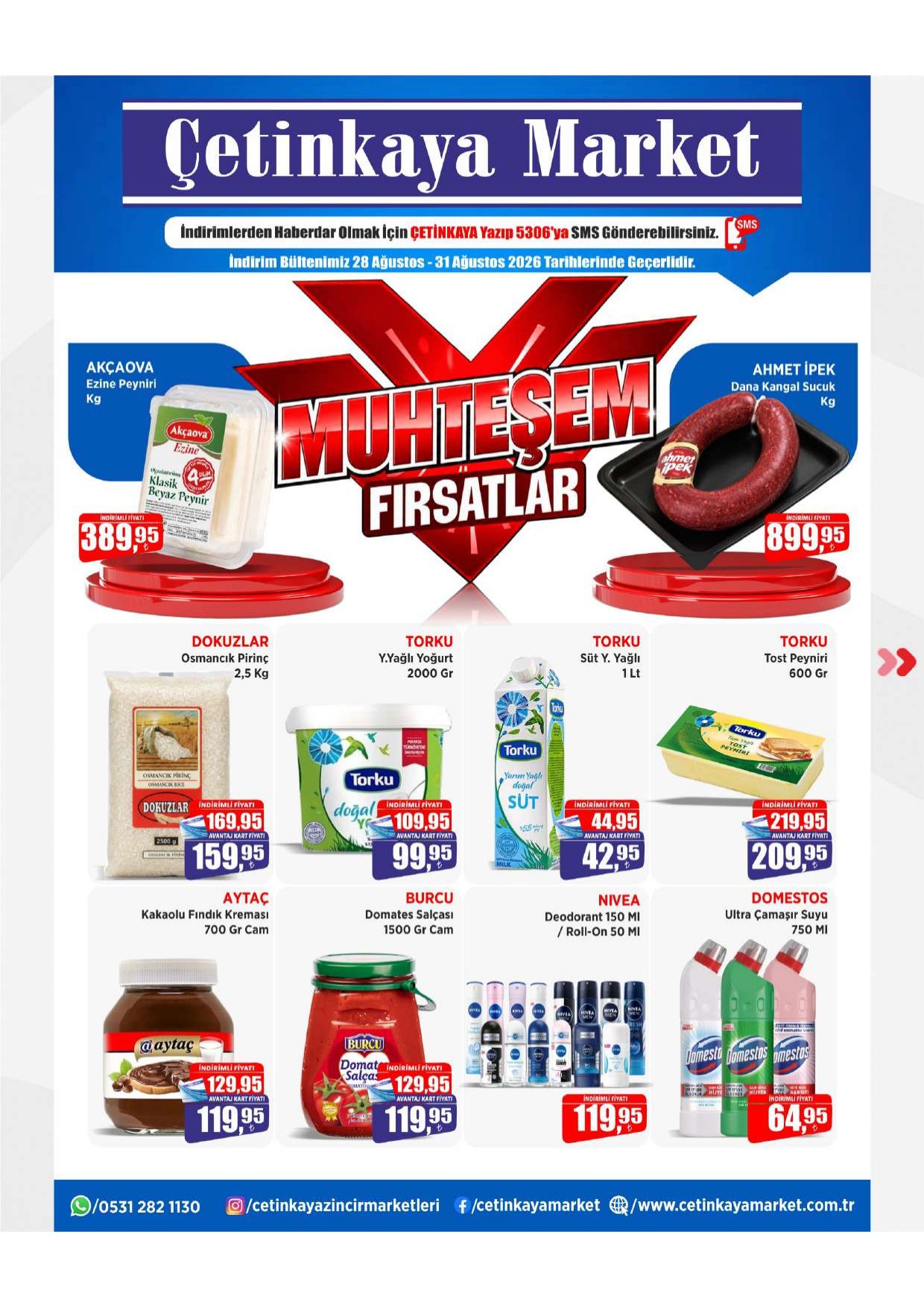 Çetinkaya Marketleri Broşürü 28-31 Ağustos HAFTA SONU INSORT