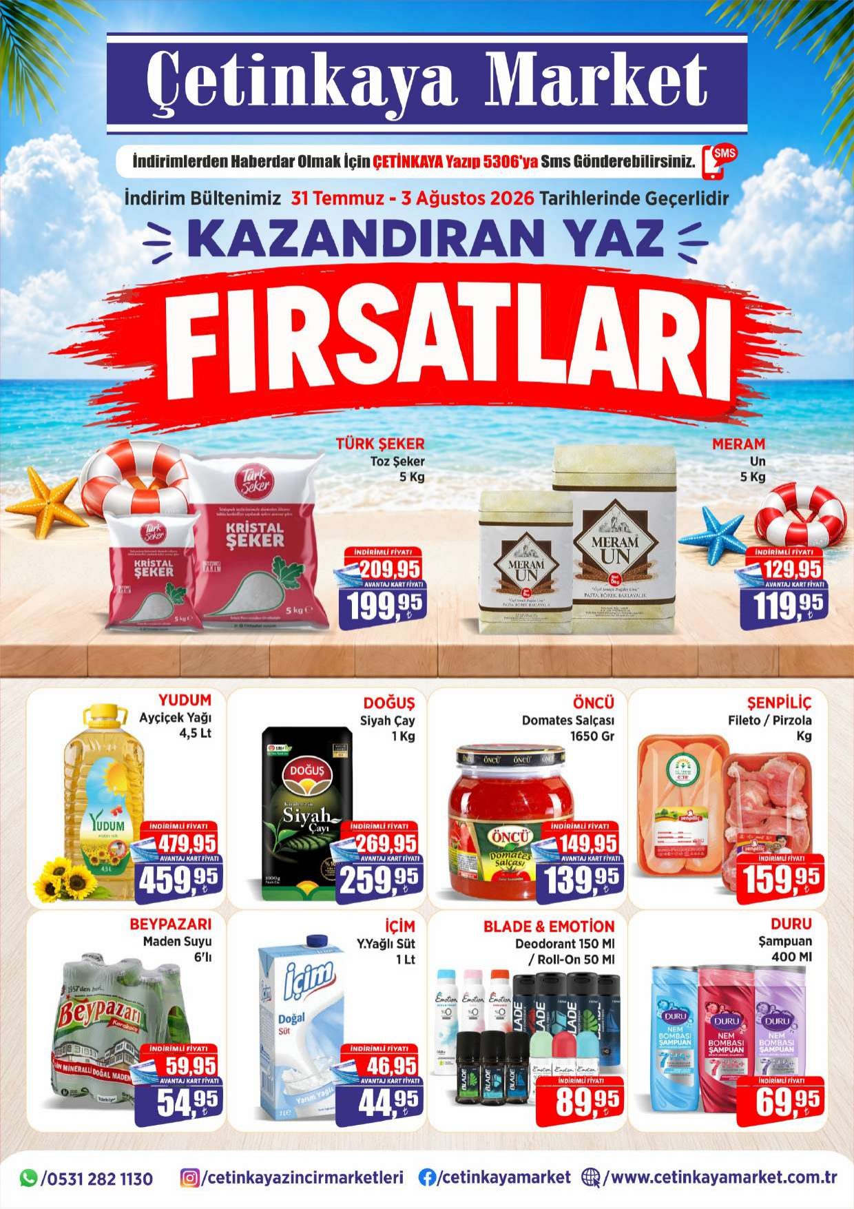 Çetinkaya Marketleri Broşürü 31 Temmuz-3 Ağustos Haftasonu indirimleri — sayfa 1