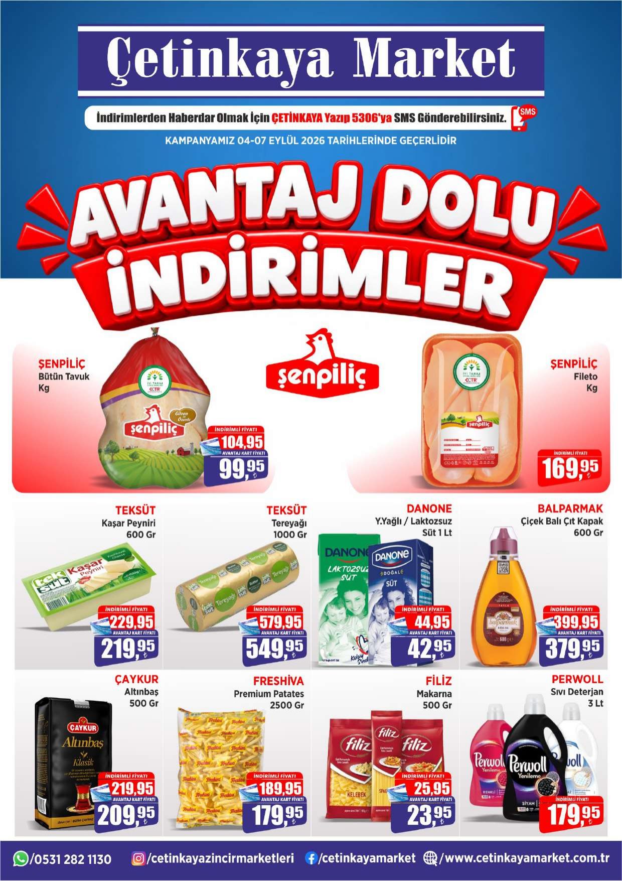 Çetinkaya Marketleri Broşürü 4-7 Eylül Haftasonu İndirimleri