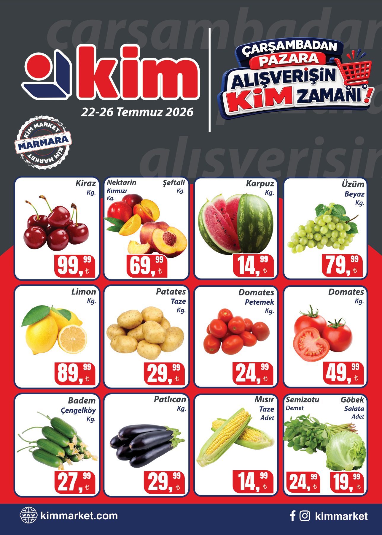 Kim Market Broşürü 22-26 Temmuz | Marmara