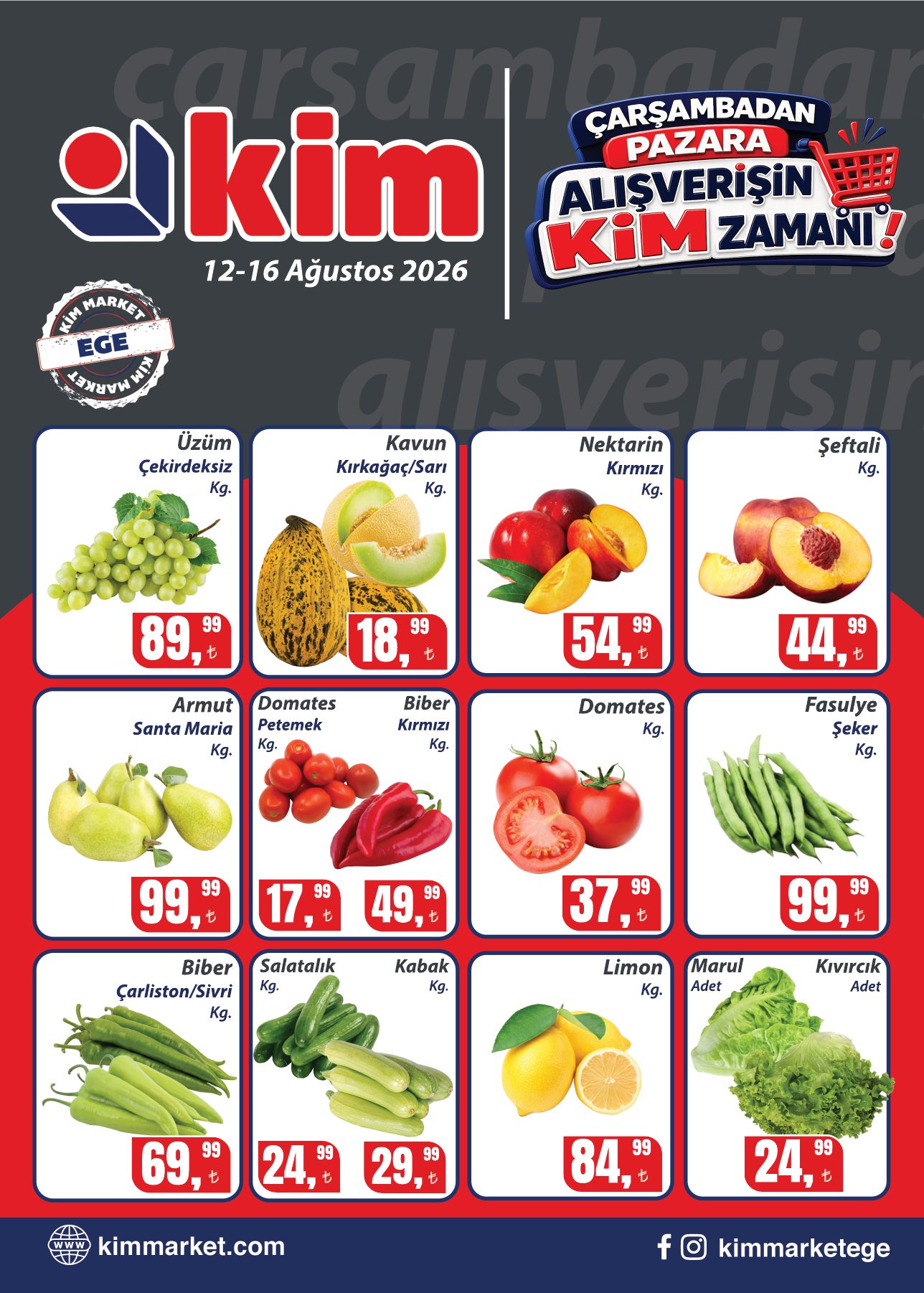 Kim Market Broşürü 12-16 Ağustos | Ege