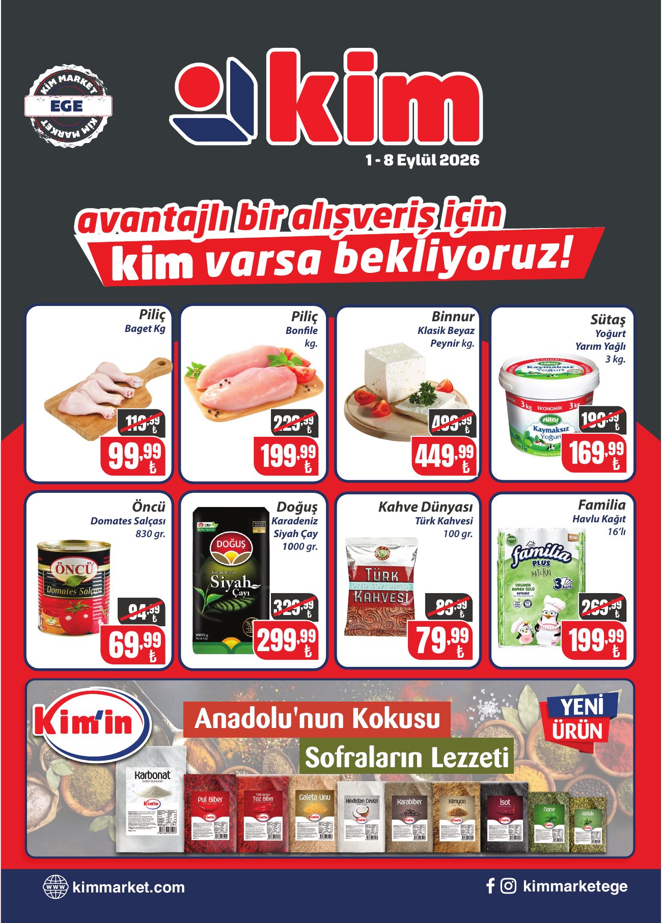 Kim Market Broşürü 1-8 Eylül | Ege