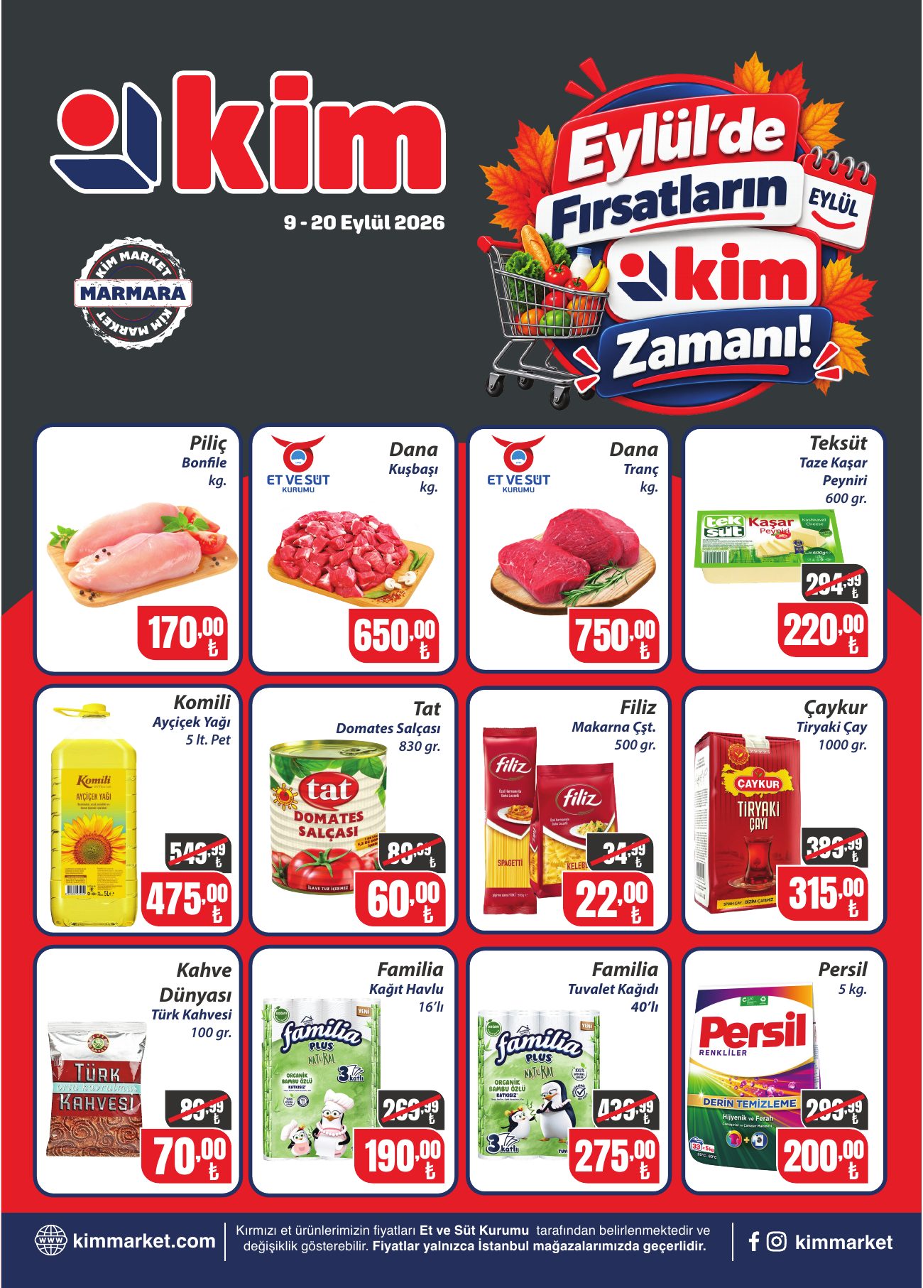 Kim Market Broşürü 9-20 Eylül | Marmara