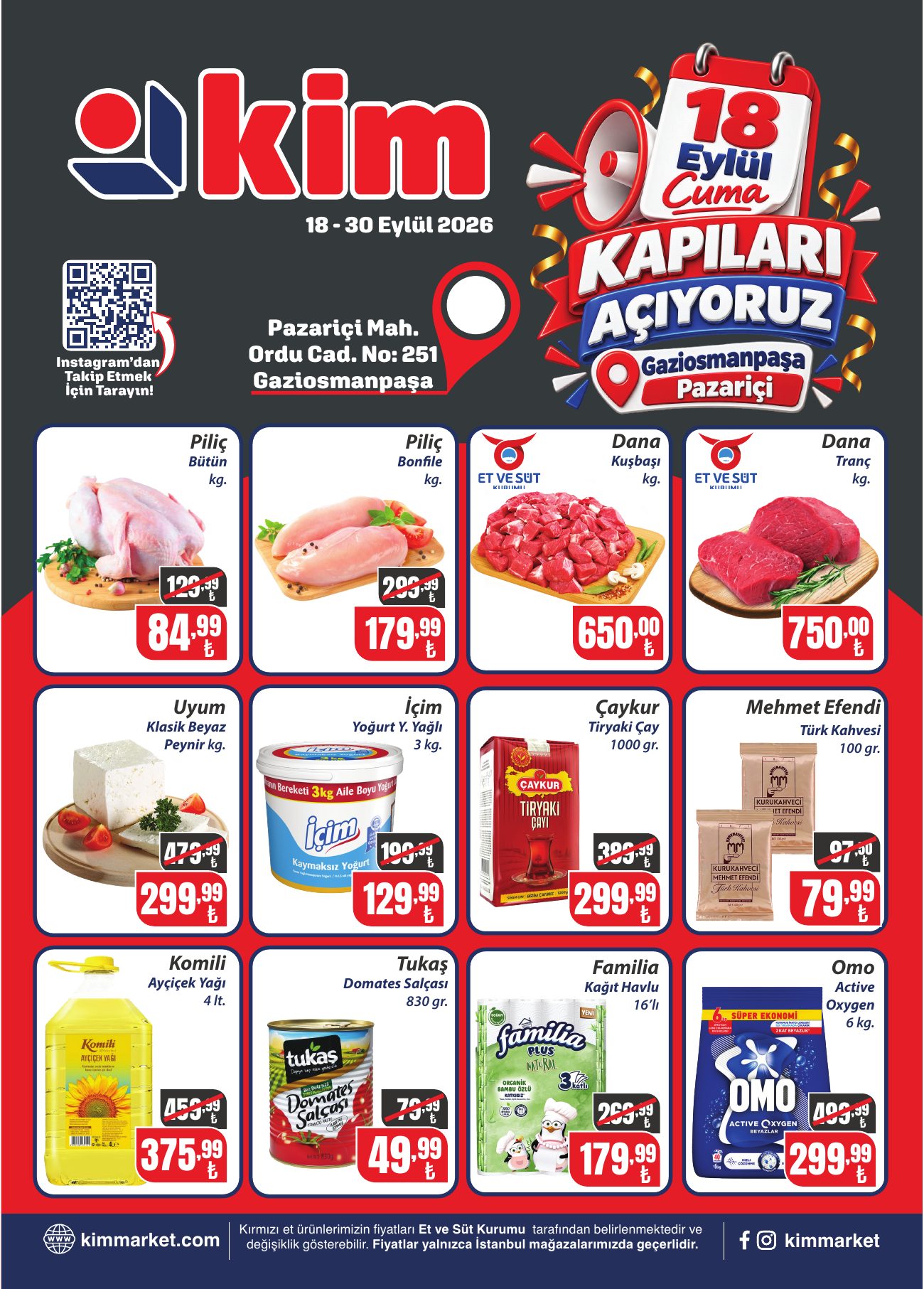 Kim Market Broşürü 18-30 Eylül | Pazariçi Açılış
