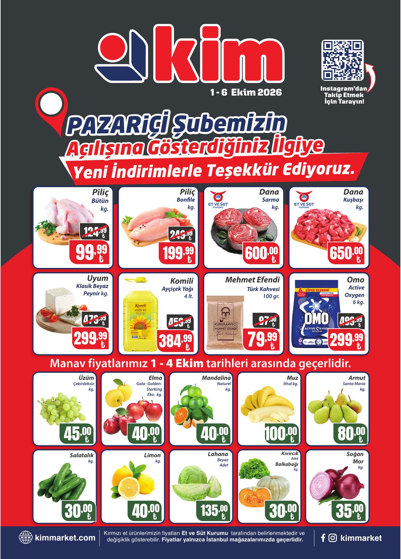 Kim Market Broşürü 1-6 Ekim | Pazariçi Açılış