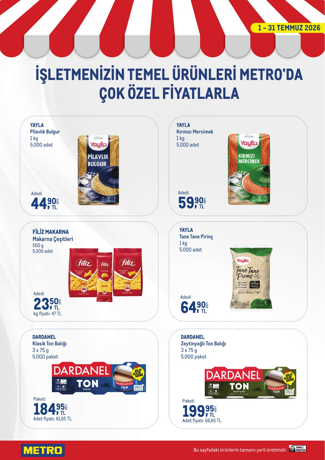 Metro Türkiye Broşürü İşletmenizin Temel Ürünleri Temmuz 2026 — sayfa 1