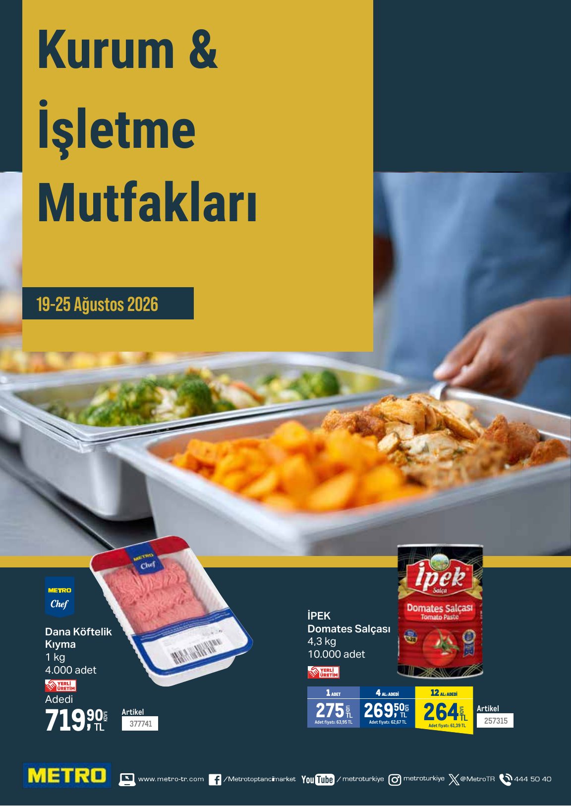 Metro Türkiye Broşürü Kurum & İşletme Mutfakları 19-25 Ağustos