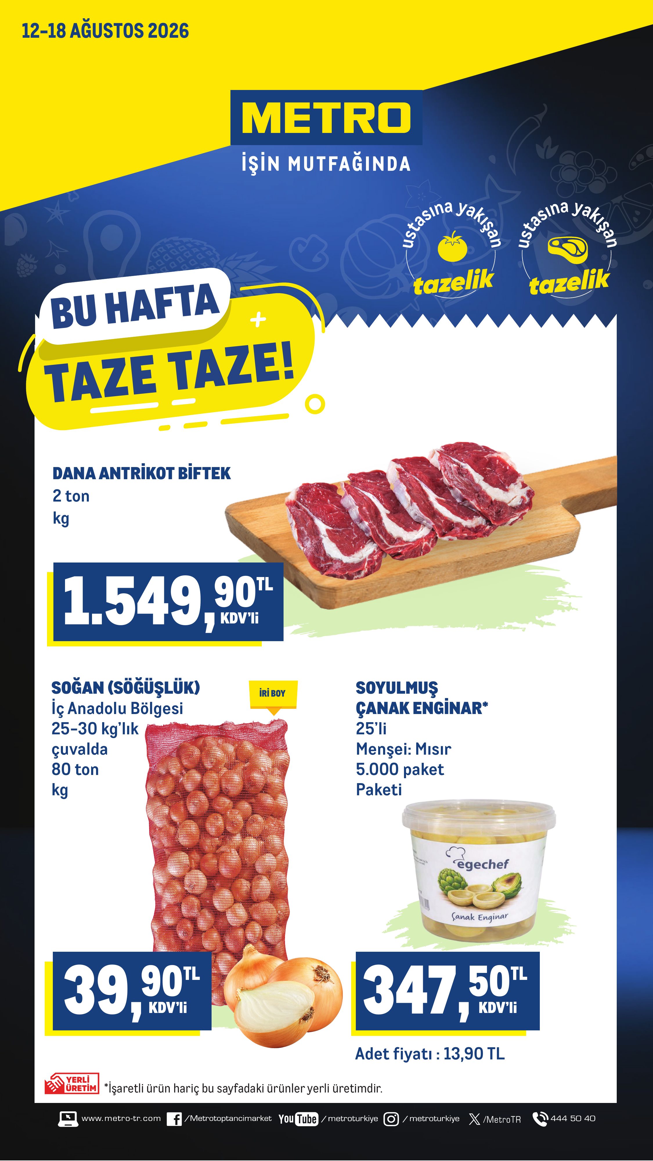 Metro Türkiye Broşürü Taze Ürünler 12-18 Ağustos — sayfa 1