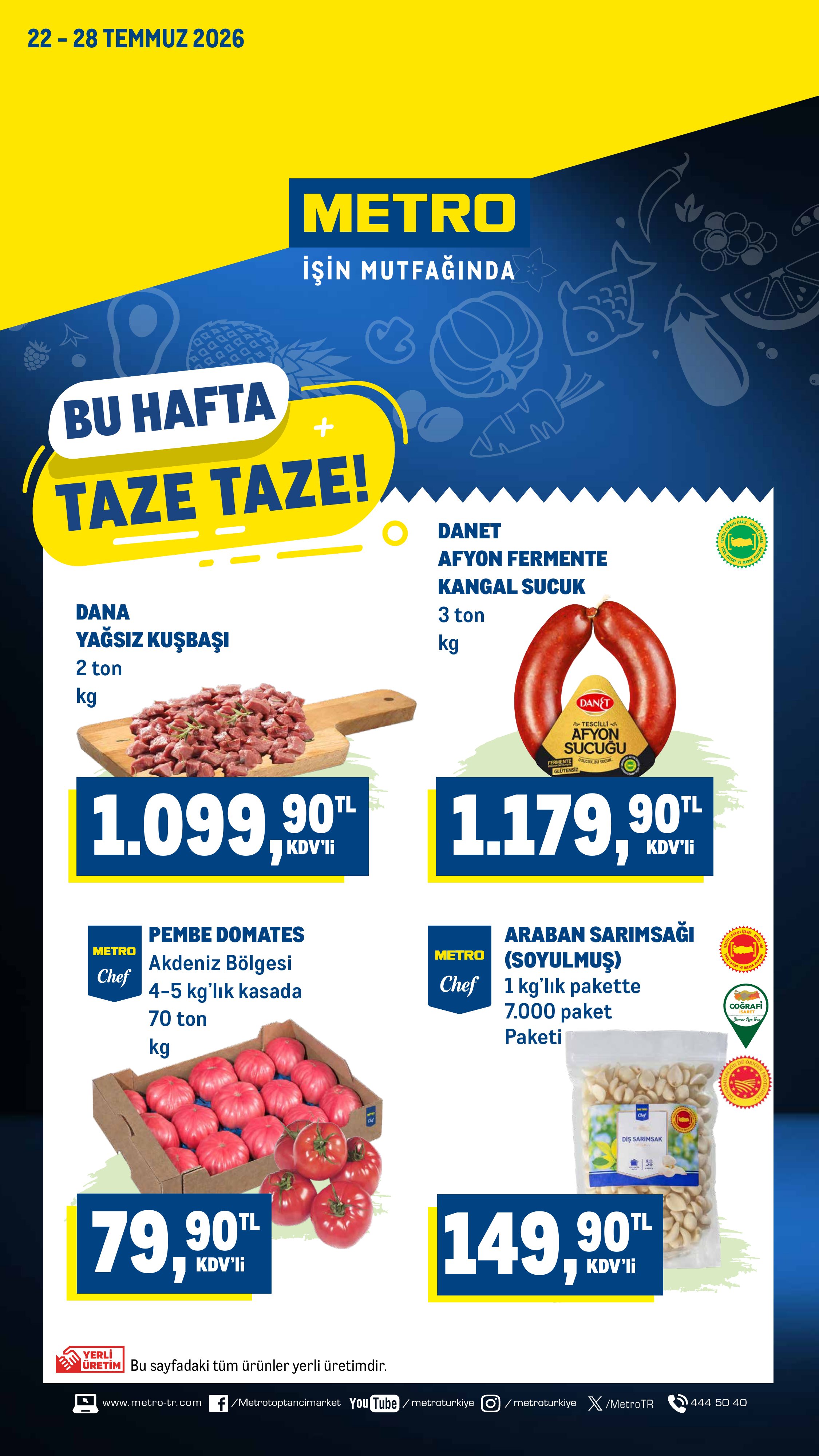Metro Türkiye Broşürü Taze Ürünler 22-28 Temmuz — sayfa 1