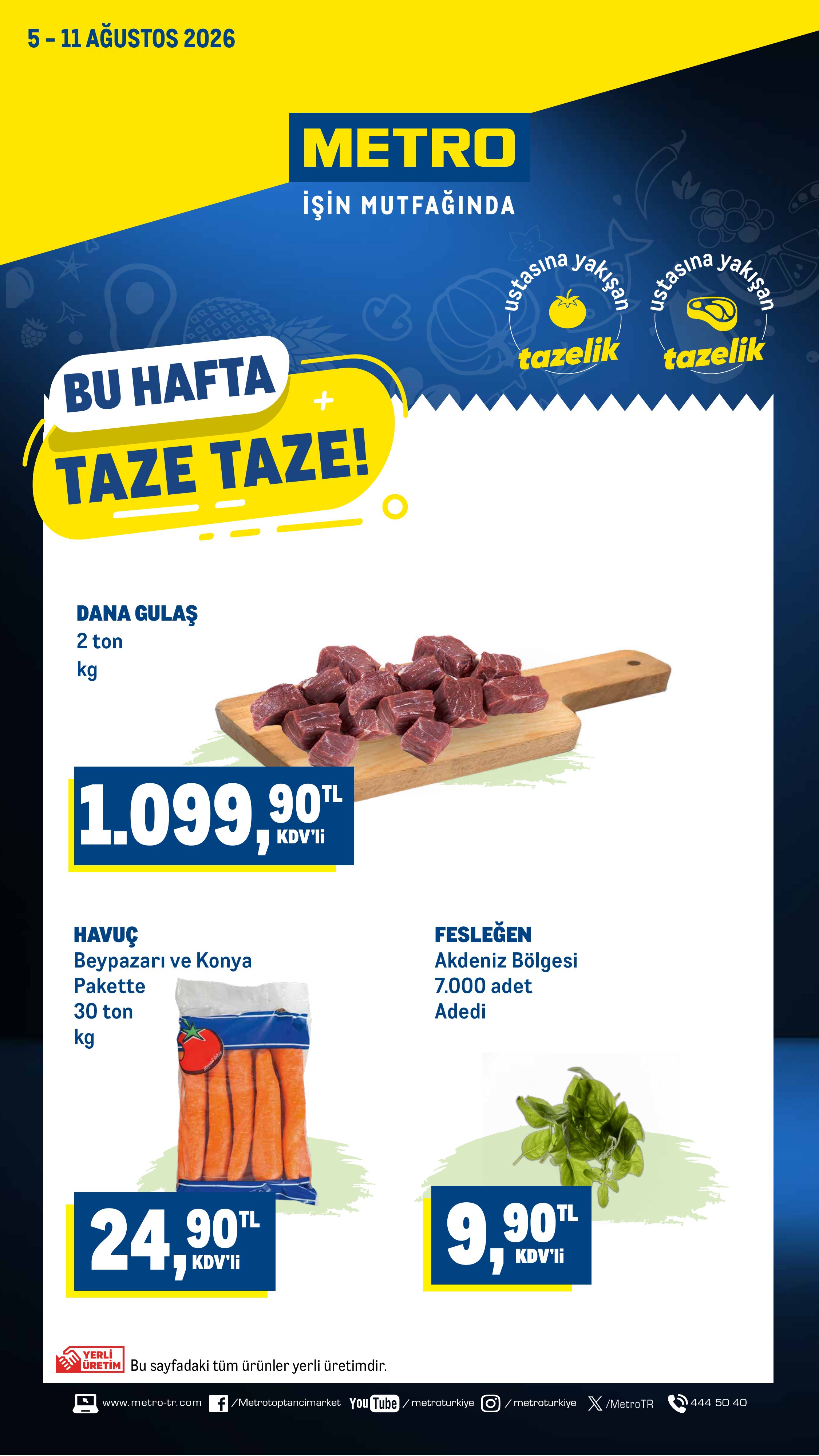 Metro Türkiye Broşürü Taze Ürünler 5-11 Ağustos
