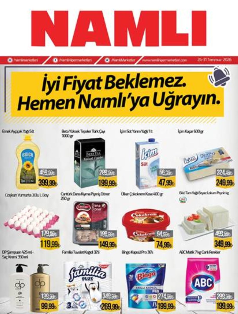 Namlı Hipermarketleri Broşürü 24-31 Temmuz