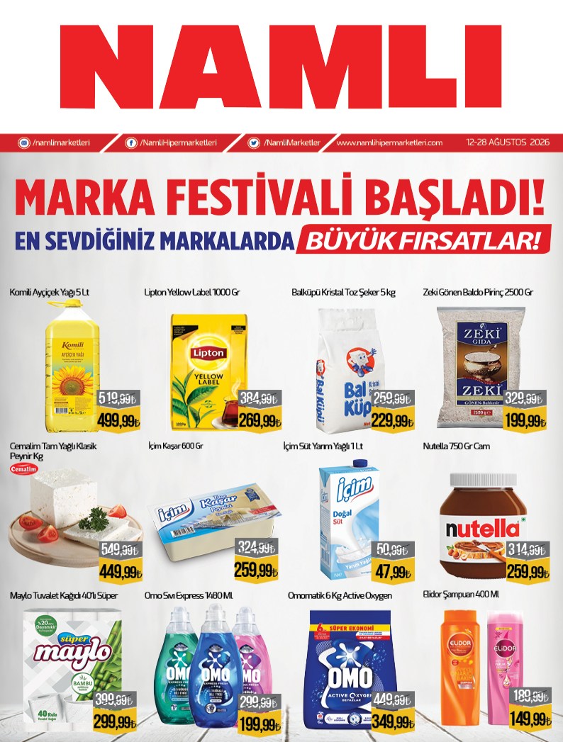 Namlı Hipermarketleri Broşürü 12-28 Ağustos