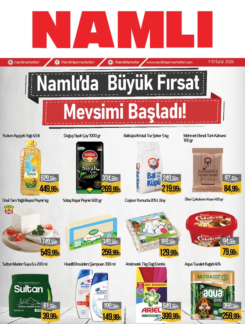 Namlı Hipermarketleri Broşürü 1-10 Eylül