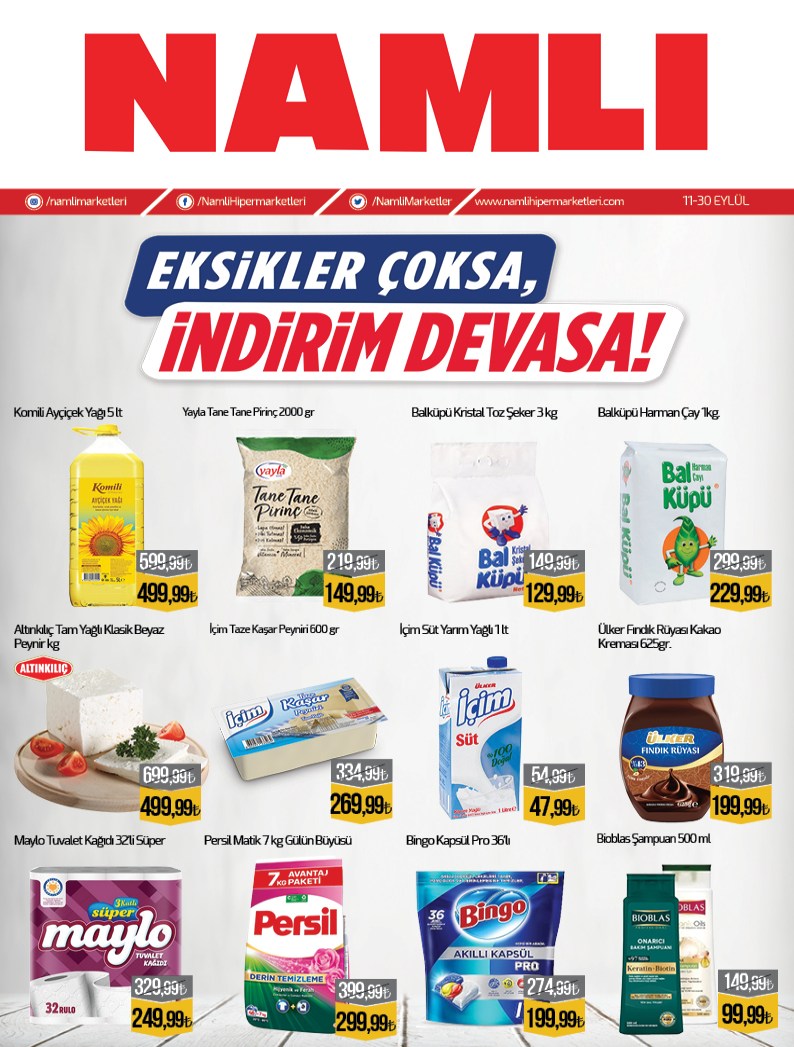 Namlı Hipermarketleri Broşürü 21-30 Eylül